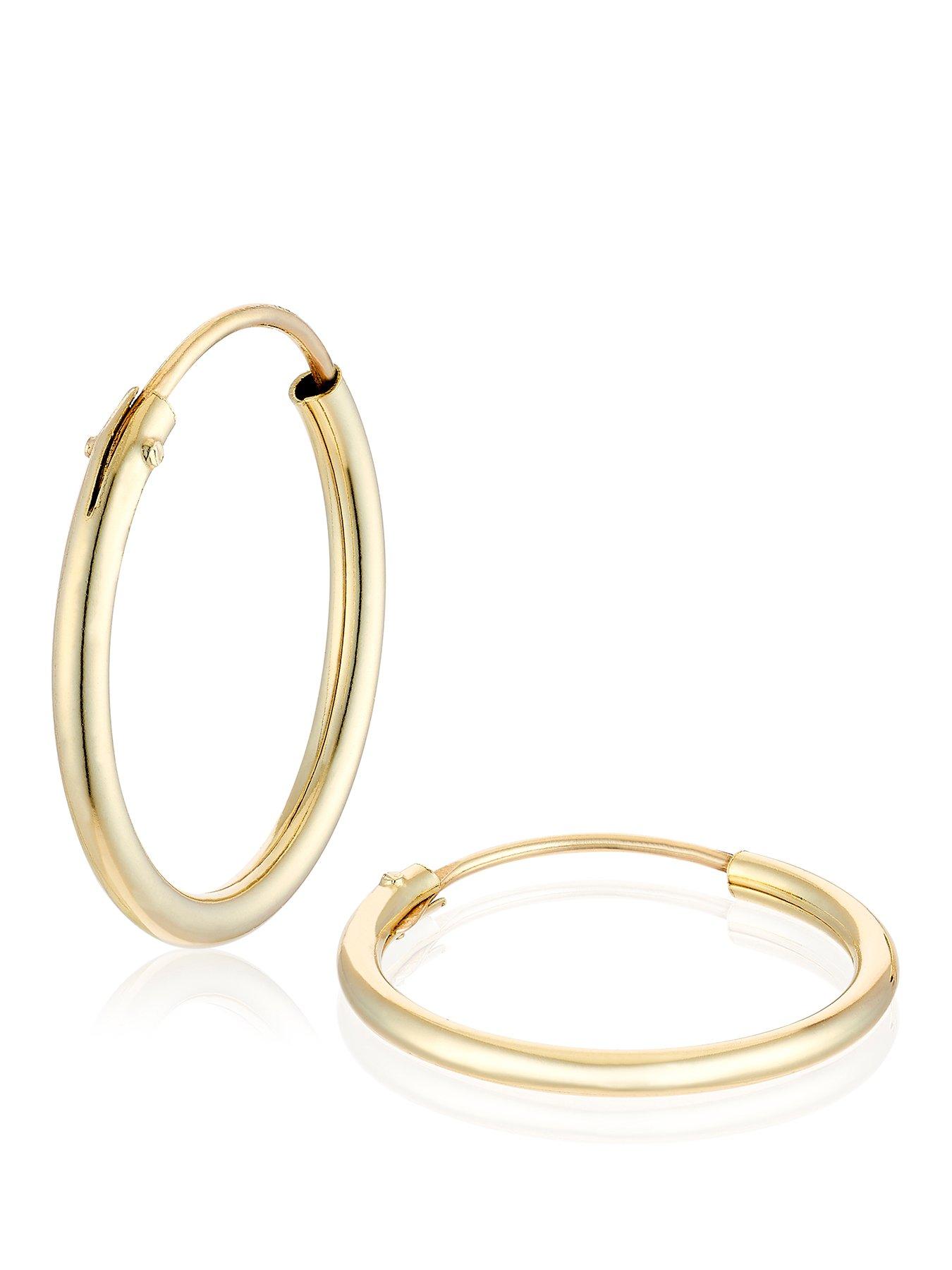 H. Samuel 9ct Gold 13mm Sleeper Hoops