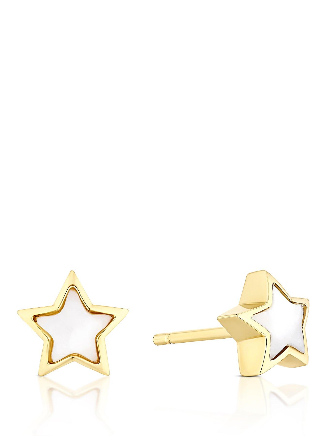 undefined 9ct Gold Kids Star Mop Studs