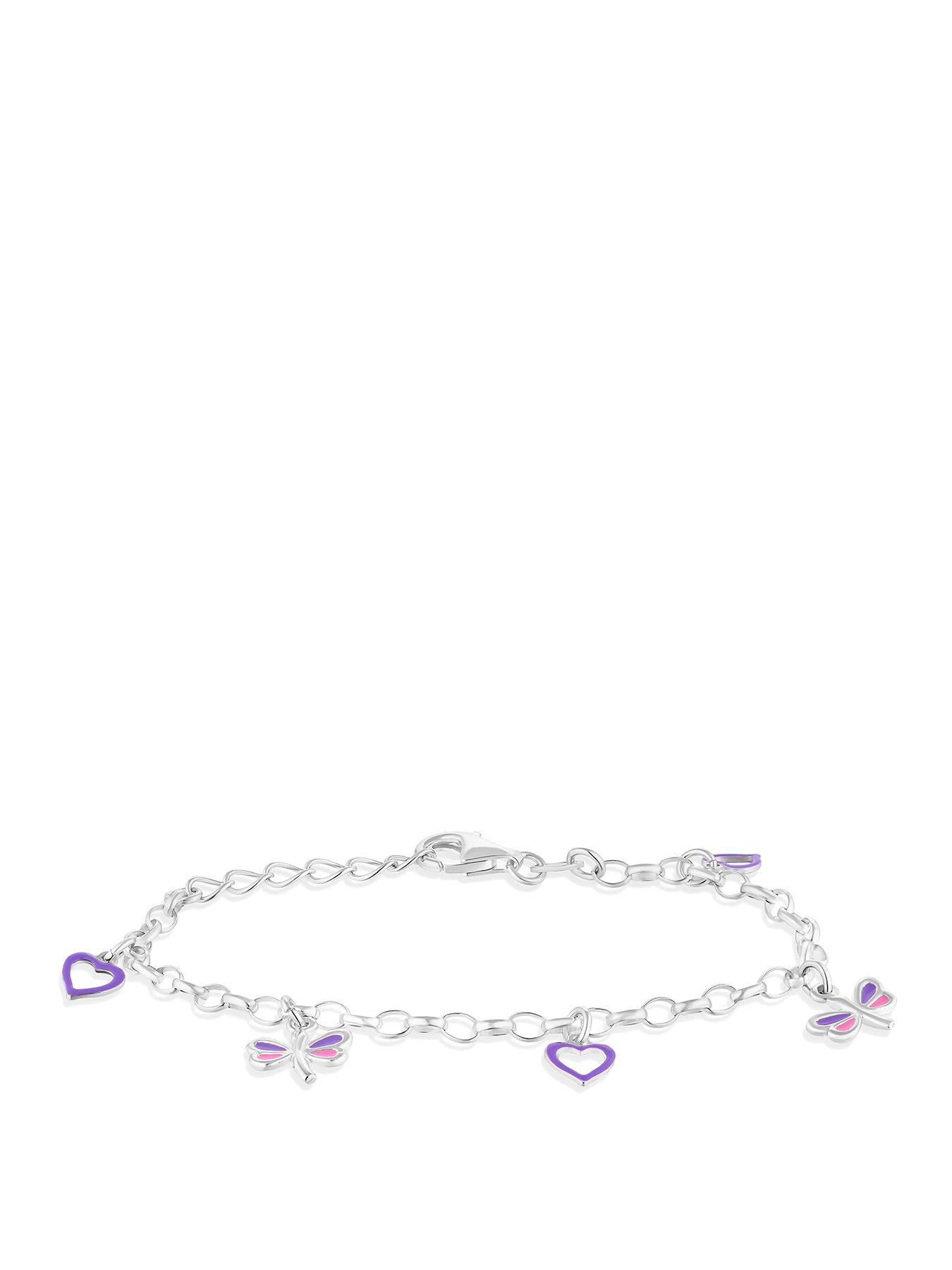 Image 1 of 3 of H. Samuel Sterling Silver Kid's Butterfly Heart Bracelet