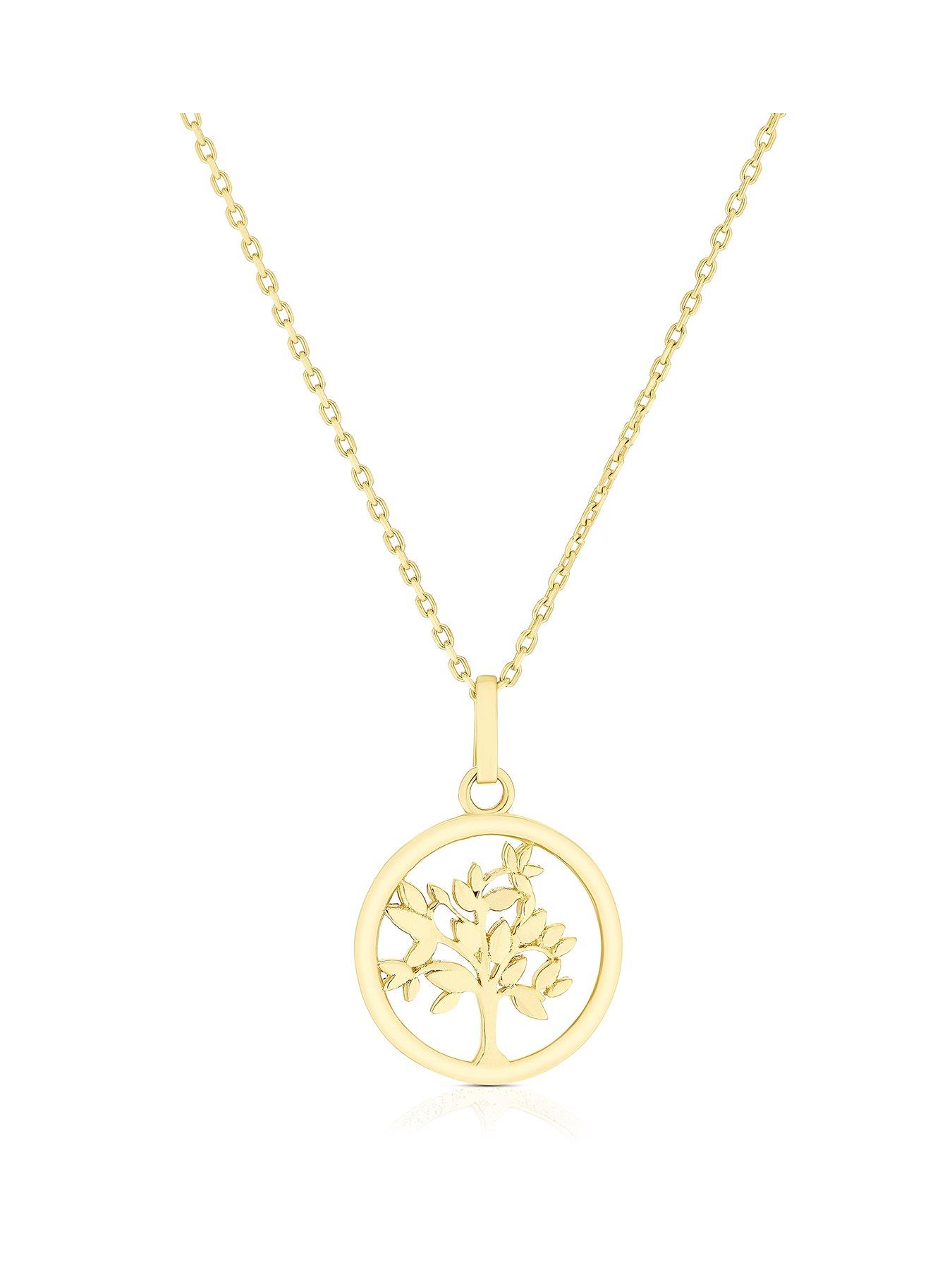 undefined 9ct Gold Round Tree Pendant Necklace