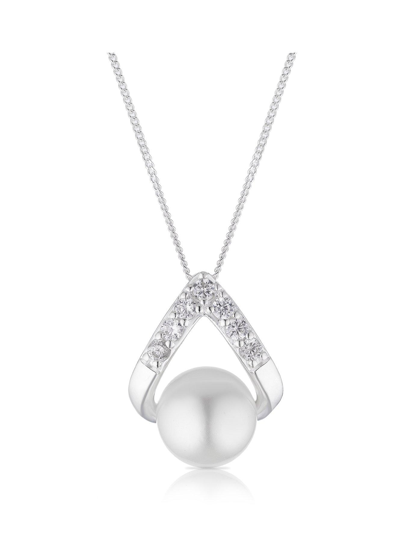  image of h-samuel-sterling-silver-pearl-amp-cubic-zirconia-tear-pn-16-2-one-colour
