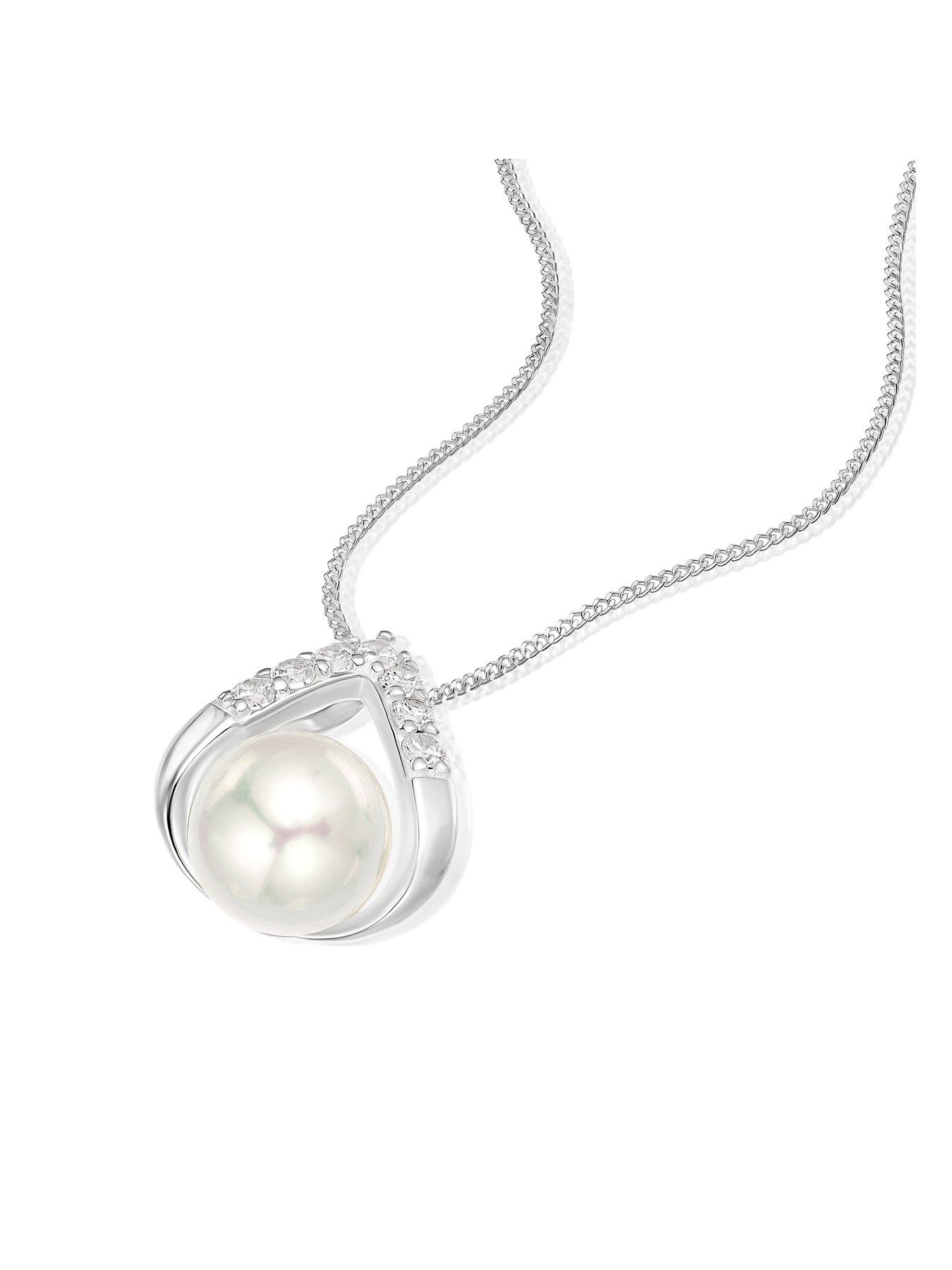  image of h-samuel-sterling-silver-pearl-amp-cubic-zirconia-tear-pn-16-2-one-colour