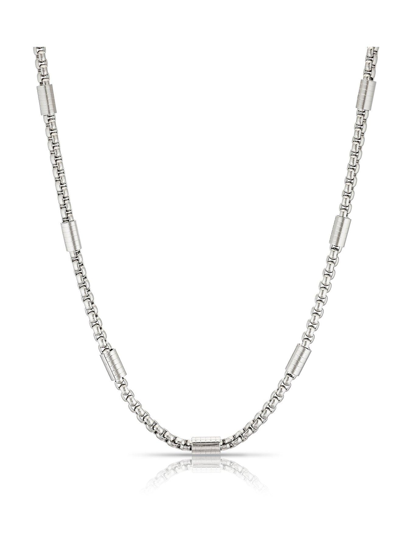 H. Samuel Stainless Steel Bar Station Necklace