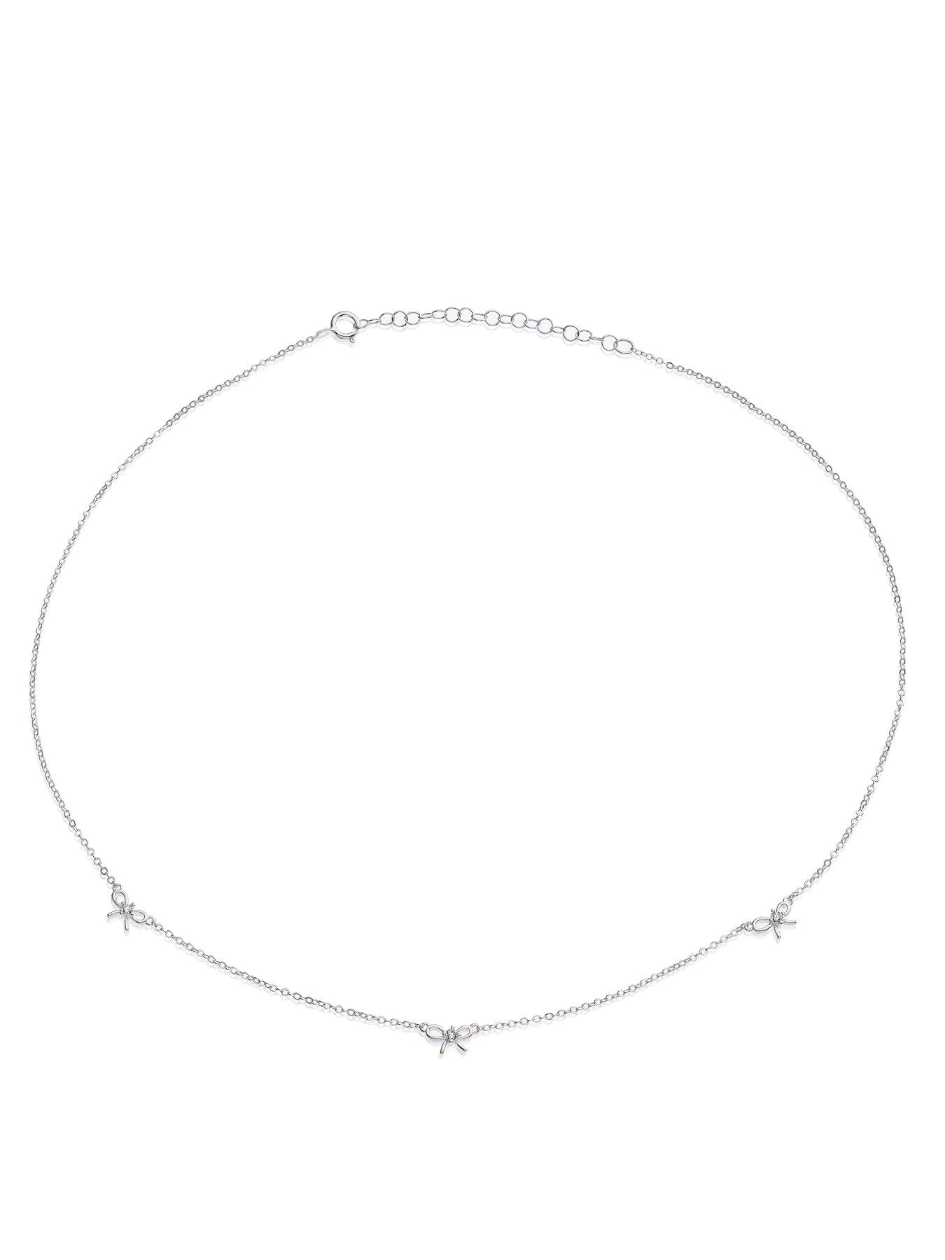 Image 2 of 3 of H. Samuel Sterling Silver CZ Bow Necklace