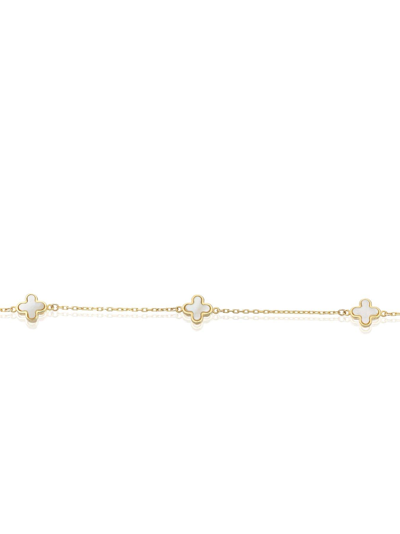  image of h-samuel-9ct-gold-mother-of-pearl-petal-bracelet-one-colour