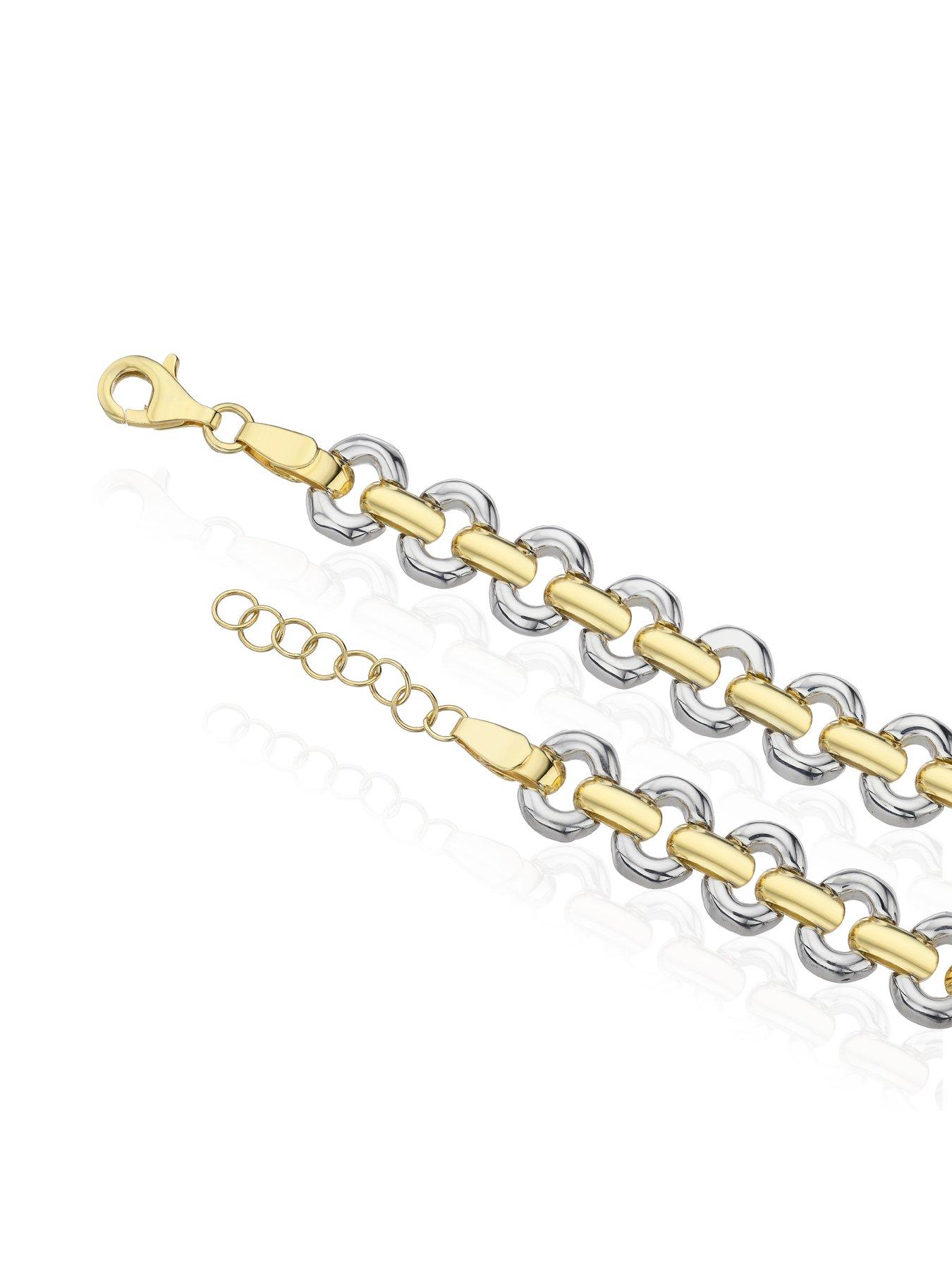 Image 3 of 3 of Ernest Jones Silver &amp; Gold Bracelet - 2-Tone