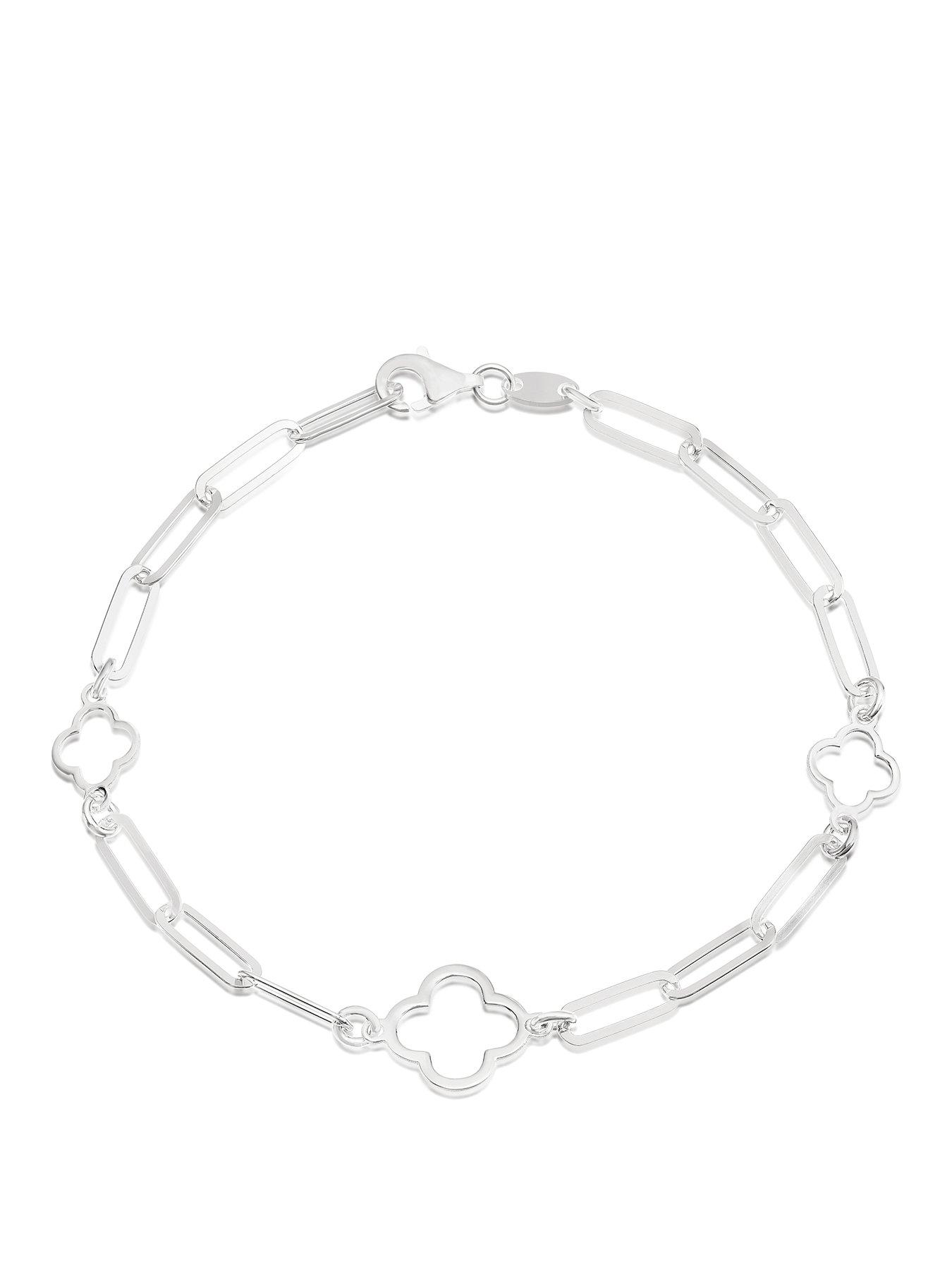 undefined Sterling Silver Clover Bracelet - One Colour