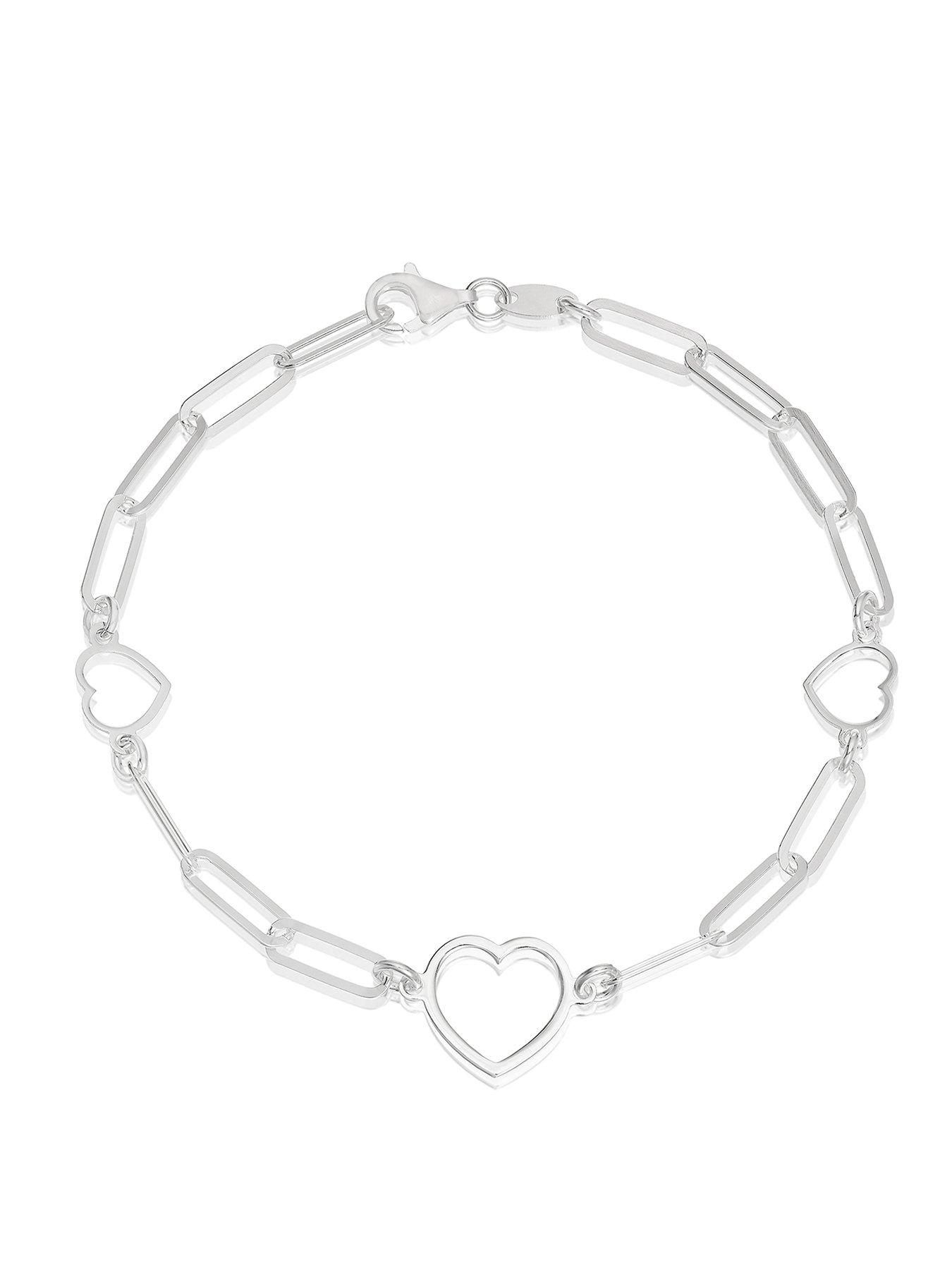 undefined Sterling Silver Heart Detail Bracelet