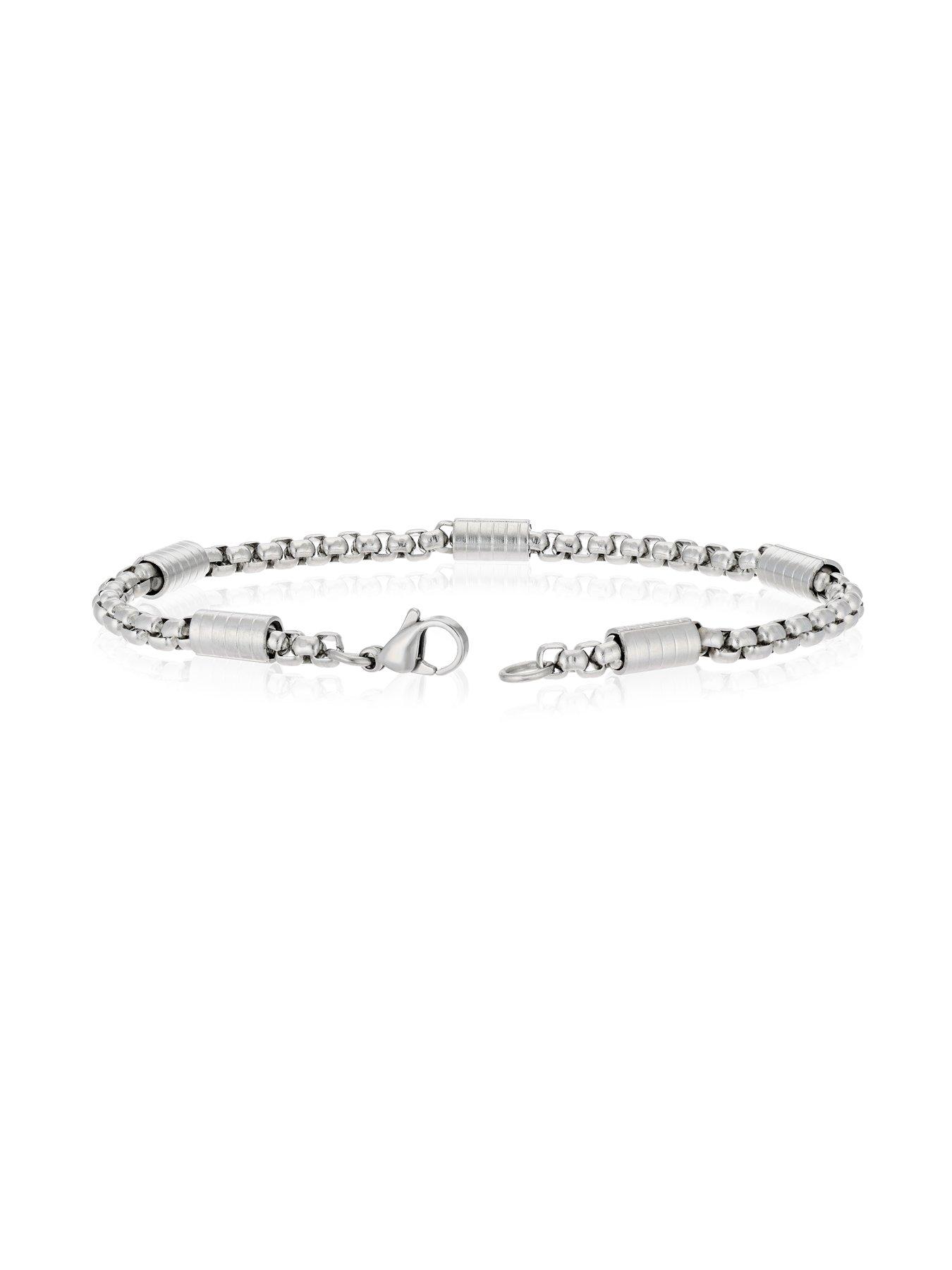 Image 3 of 3 of H. Samuel Men's Stainless Steel Bar Station Bracelet