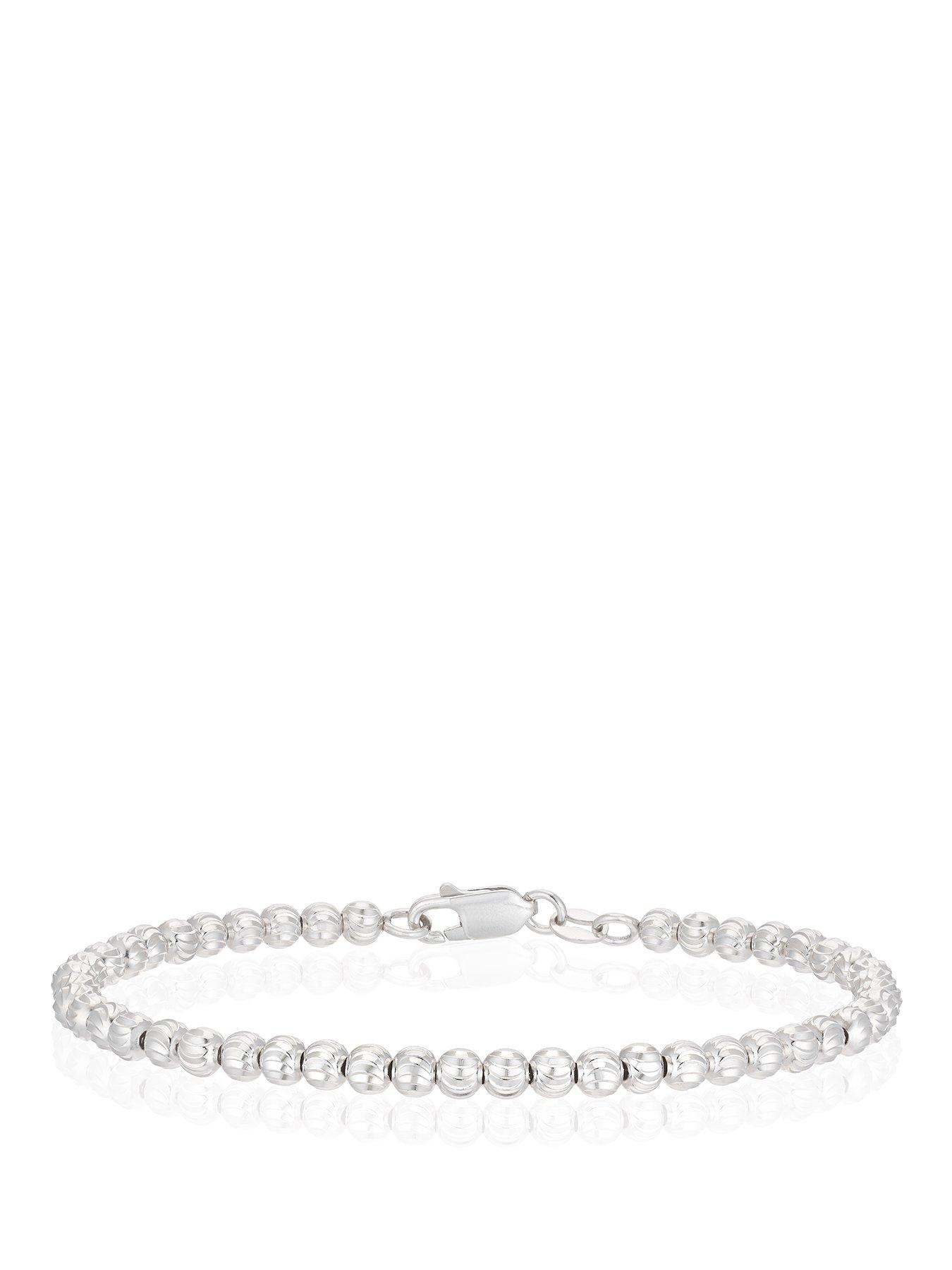 Image 1 of 3 of Ernest Jones Silver Dia Cut Ball Bracelet