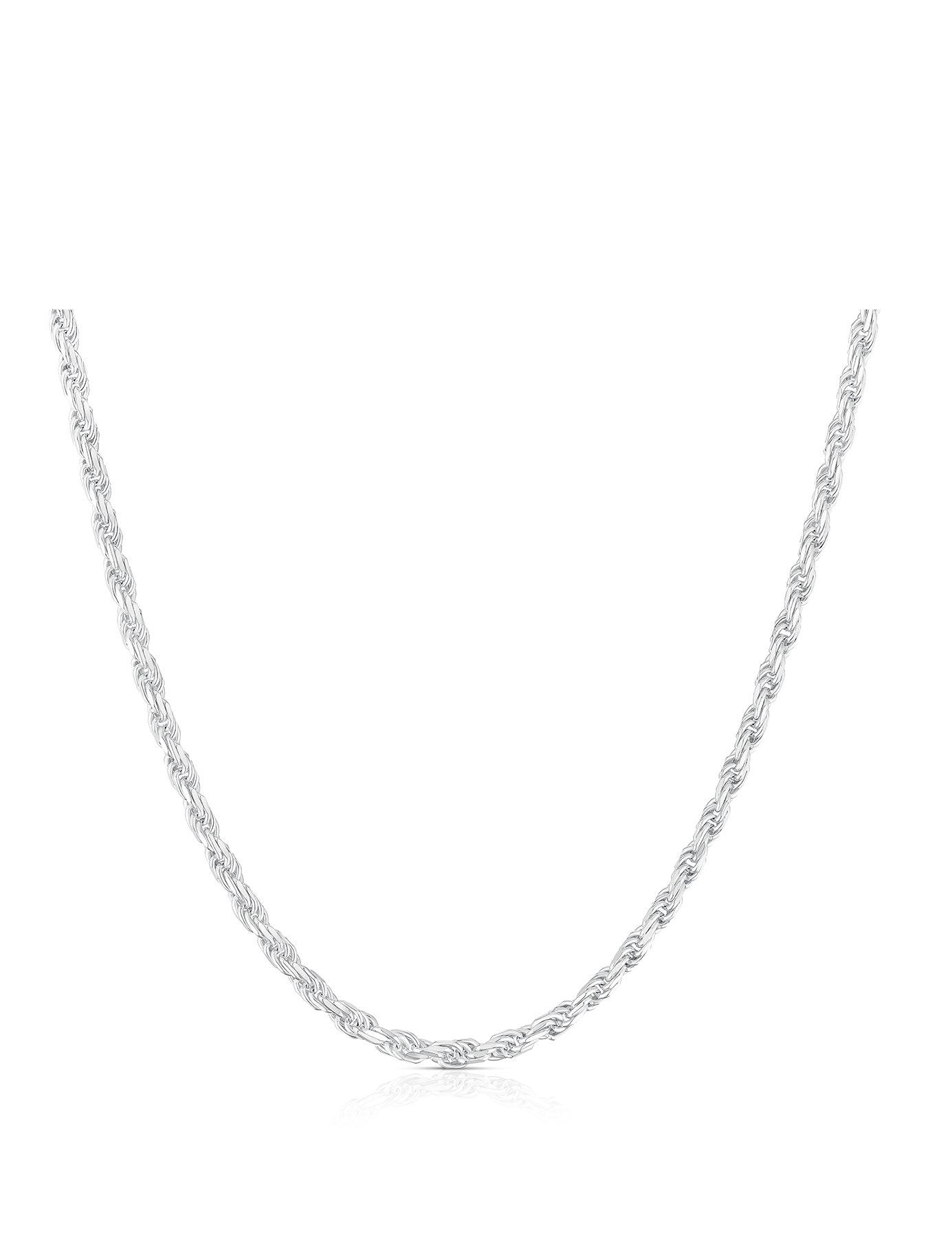 Ernest Jones Sterling Silver 22" Rope Chain Necklace