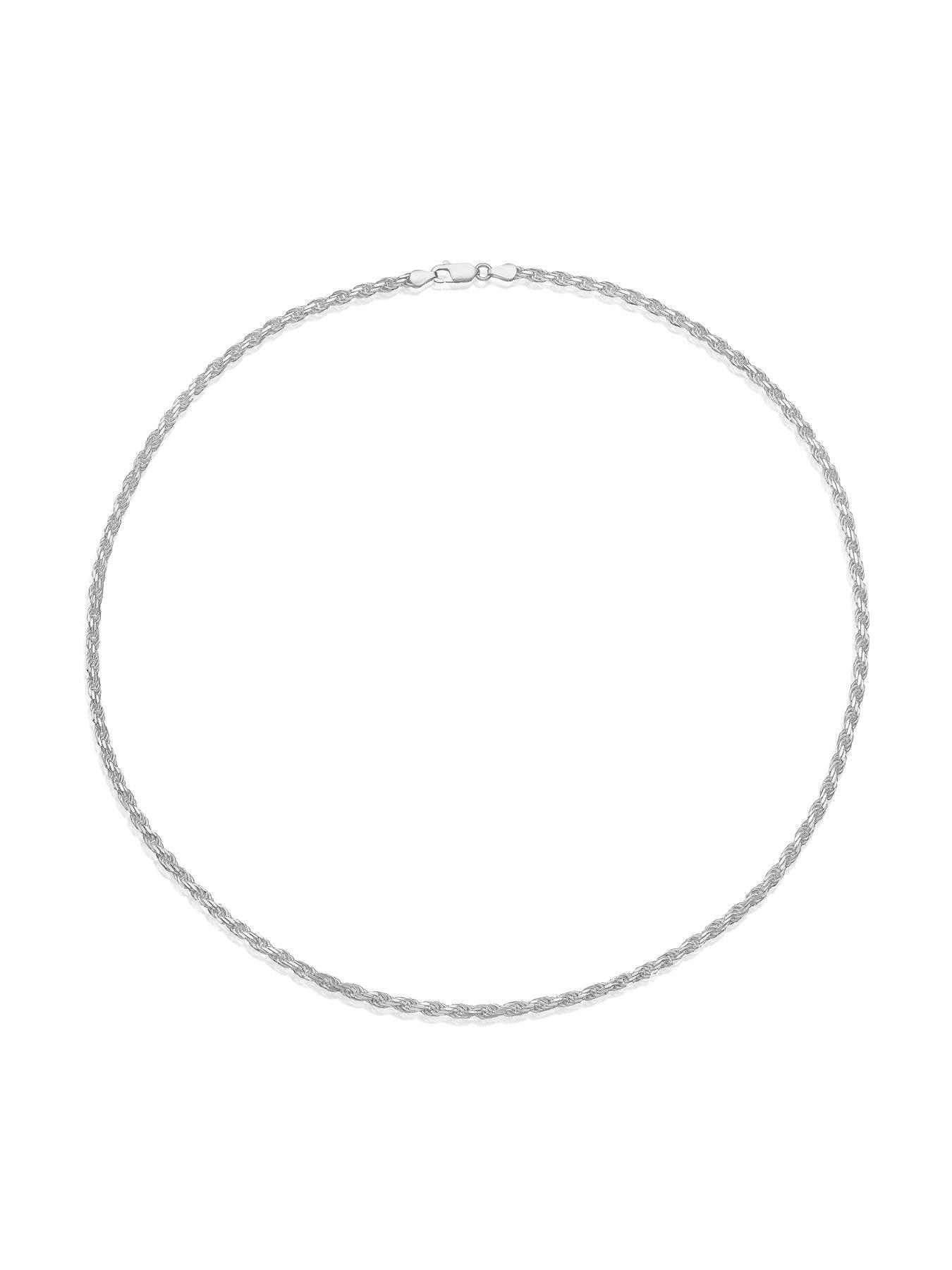  image of ernest-jones-sterling-silver-22-rope-chain-necklace