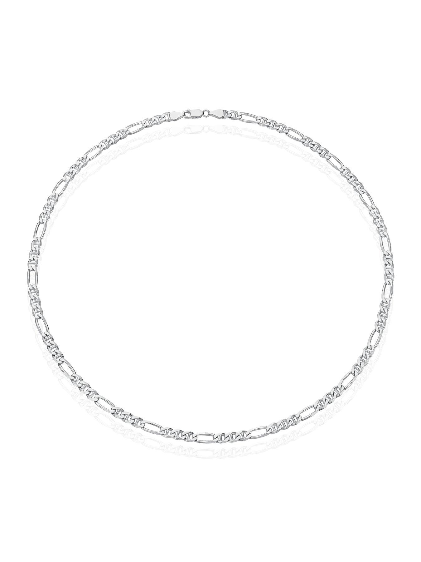  image of h-samuel-sterling-silver-mens-figaro-chain-22-necklace