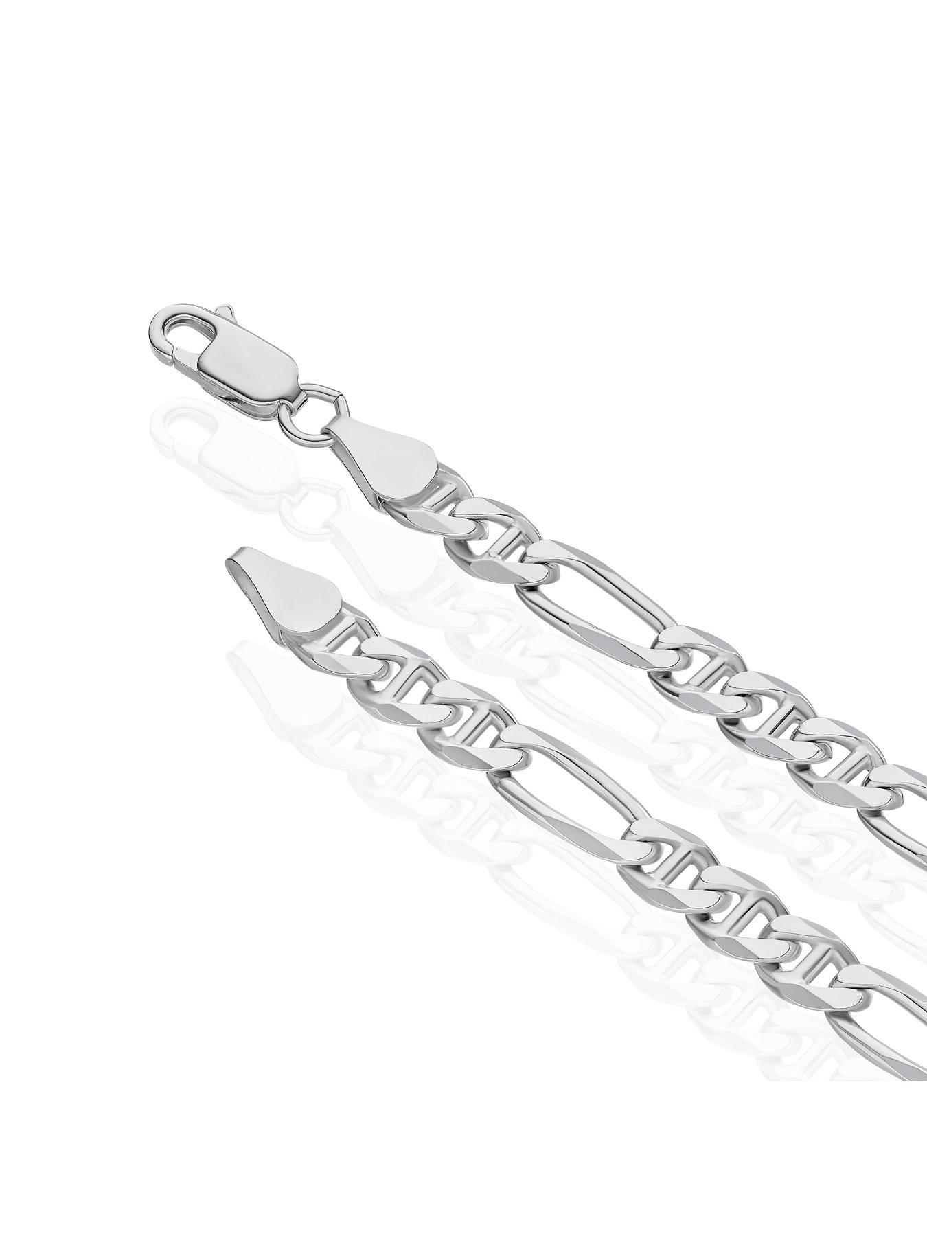  image of h-samuel-sterling-silver-mens-figaro-chain-22-necklace