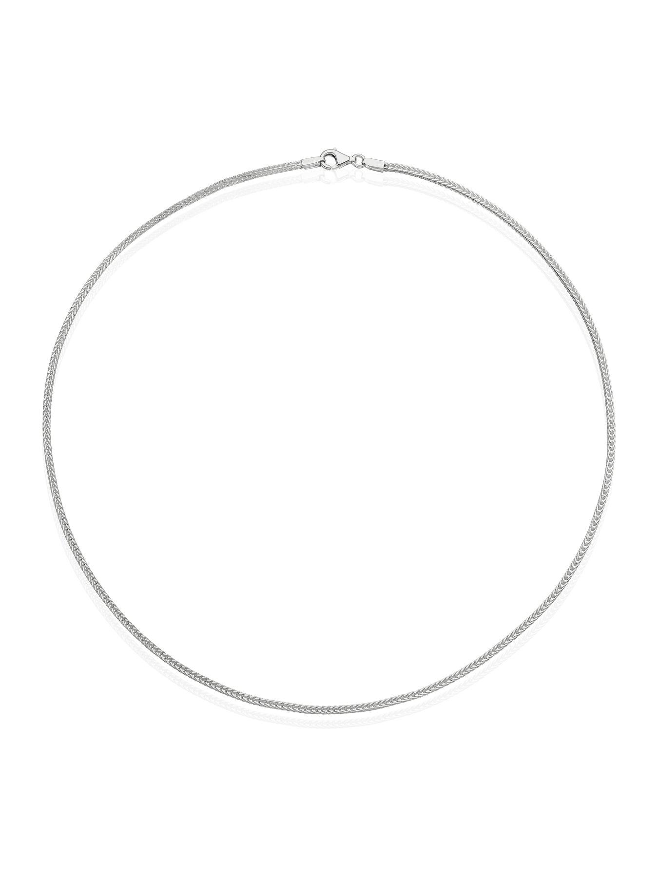  image of ernest-jones-sterling-silver-square-franco-nk-20