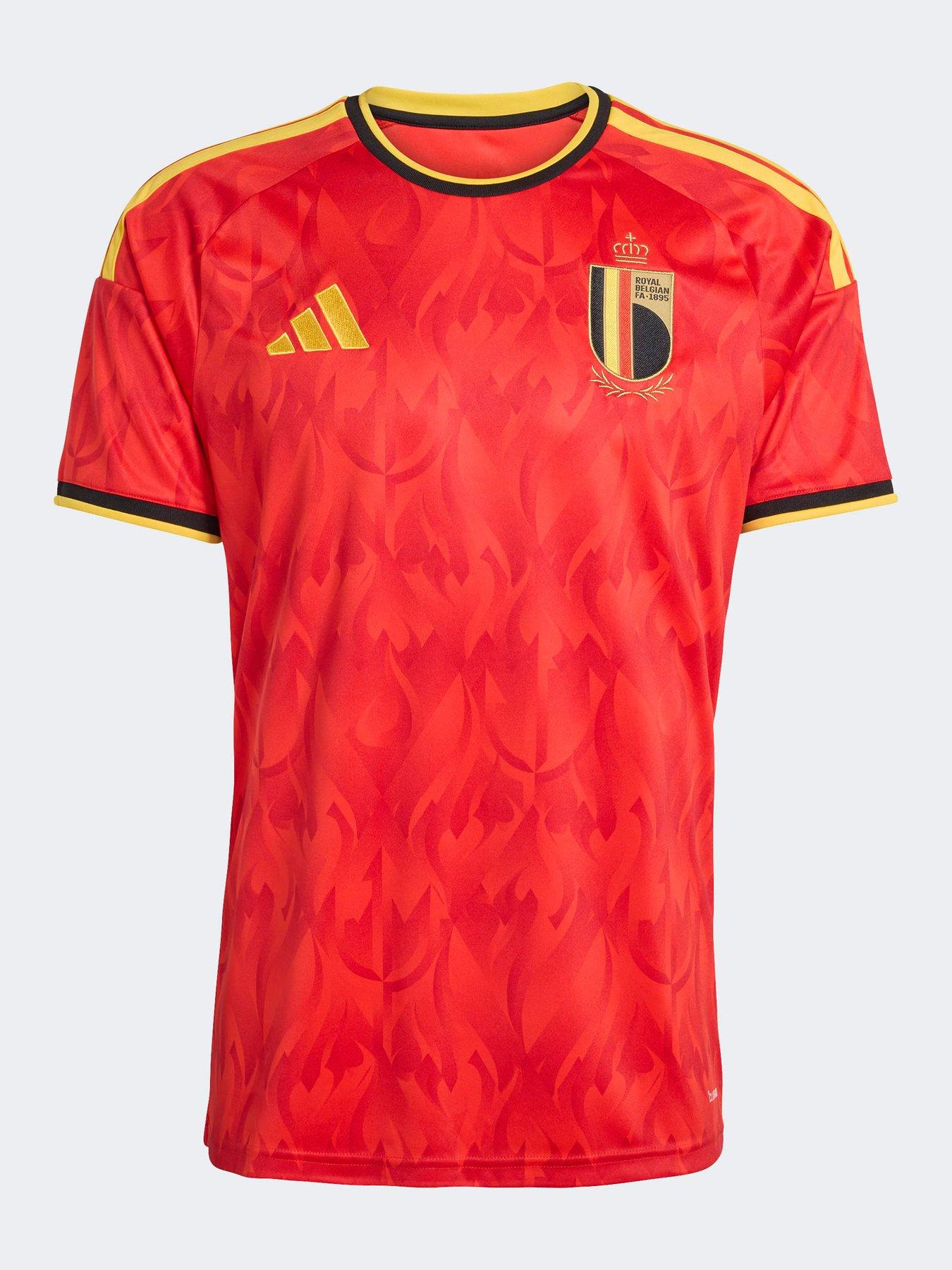 adidas Mens Belgium Replica 26 Home Football Shirt - Red