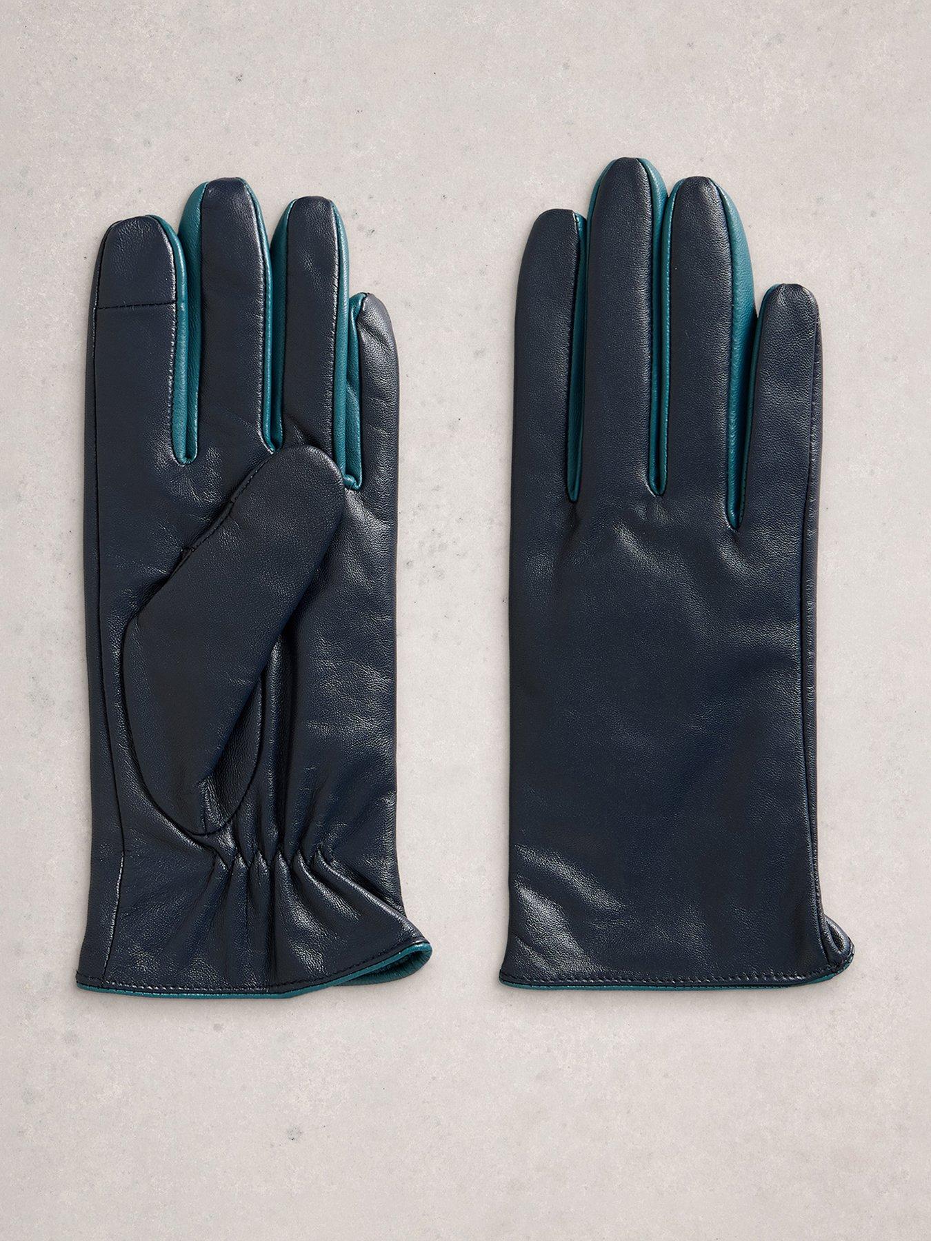 White Stuff Carrie Leather Glove - Blue