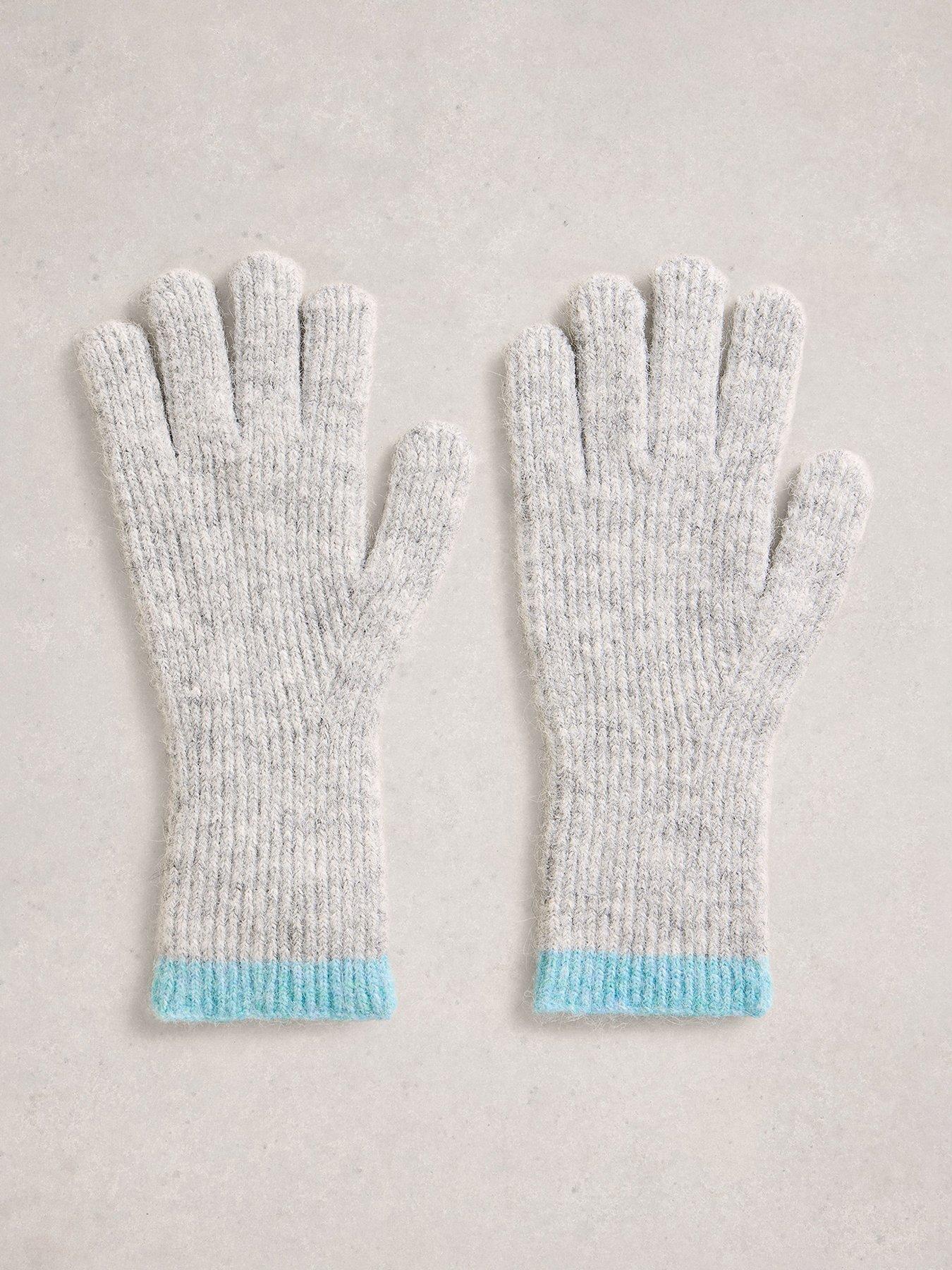 White Stuff Colourblock Knitted Glove - Blue