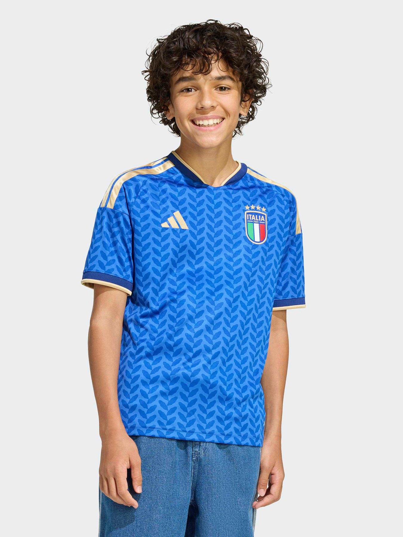  image of adidas-junior-italy-replica-26-home-football-shirt-blue