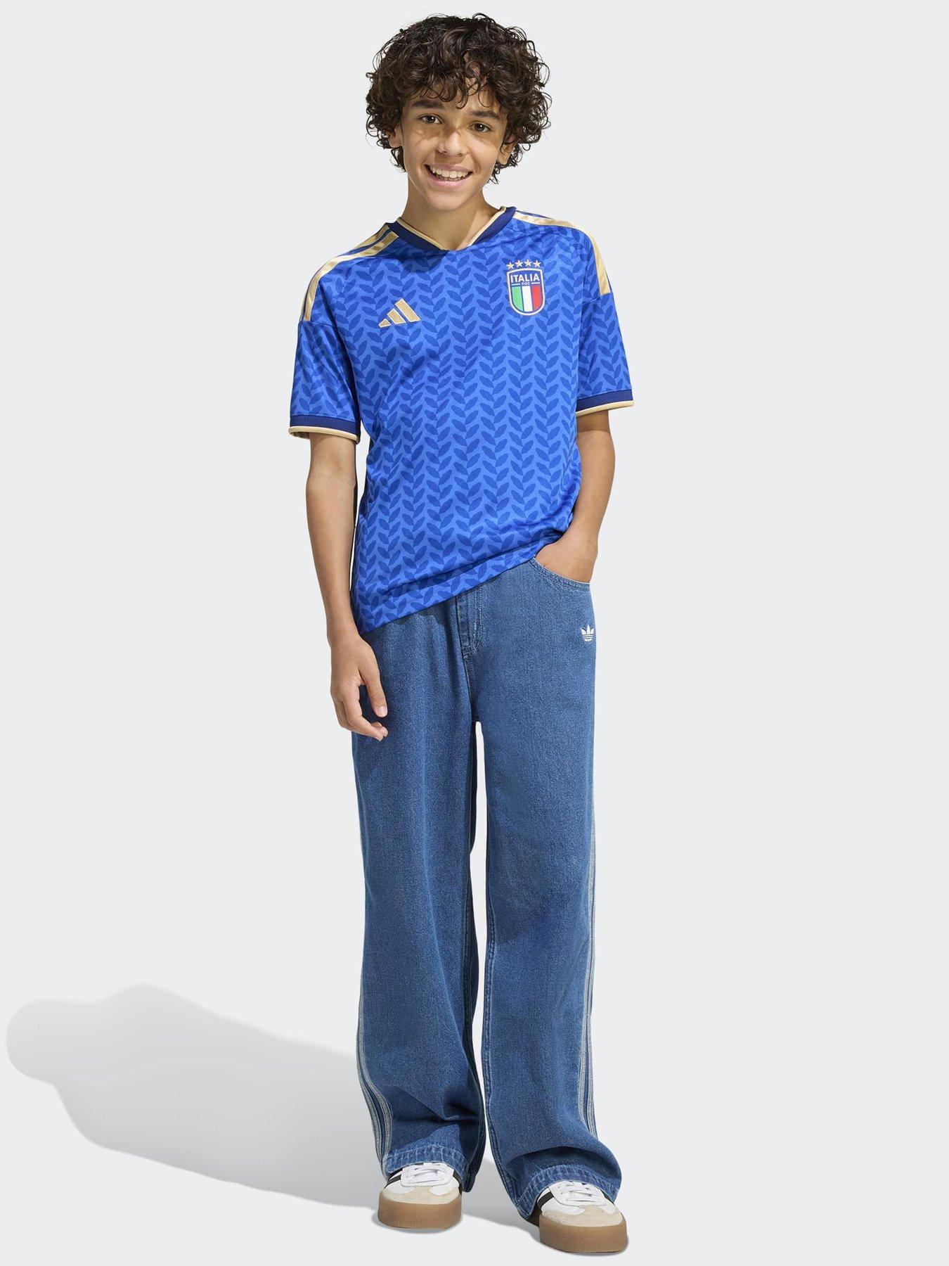  image of adidas-junior-italy-replica-26-home-football-shirt-blue