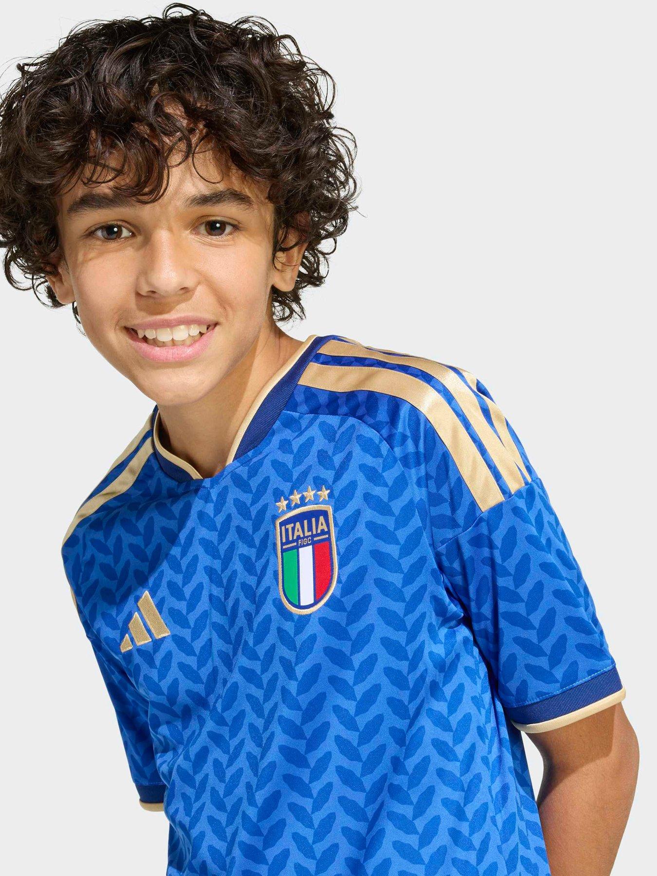  image of adidas-junior-italy-replica-26-home-football-shirt-blue
