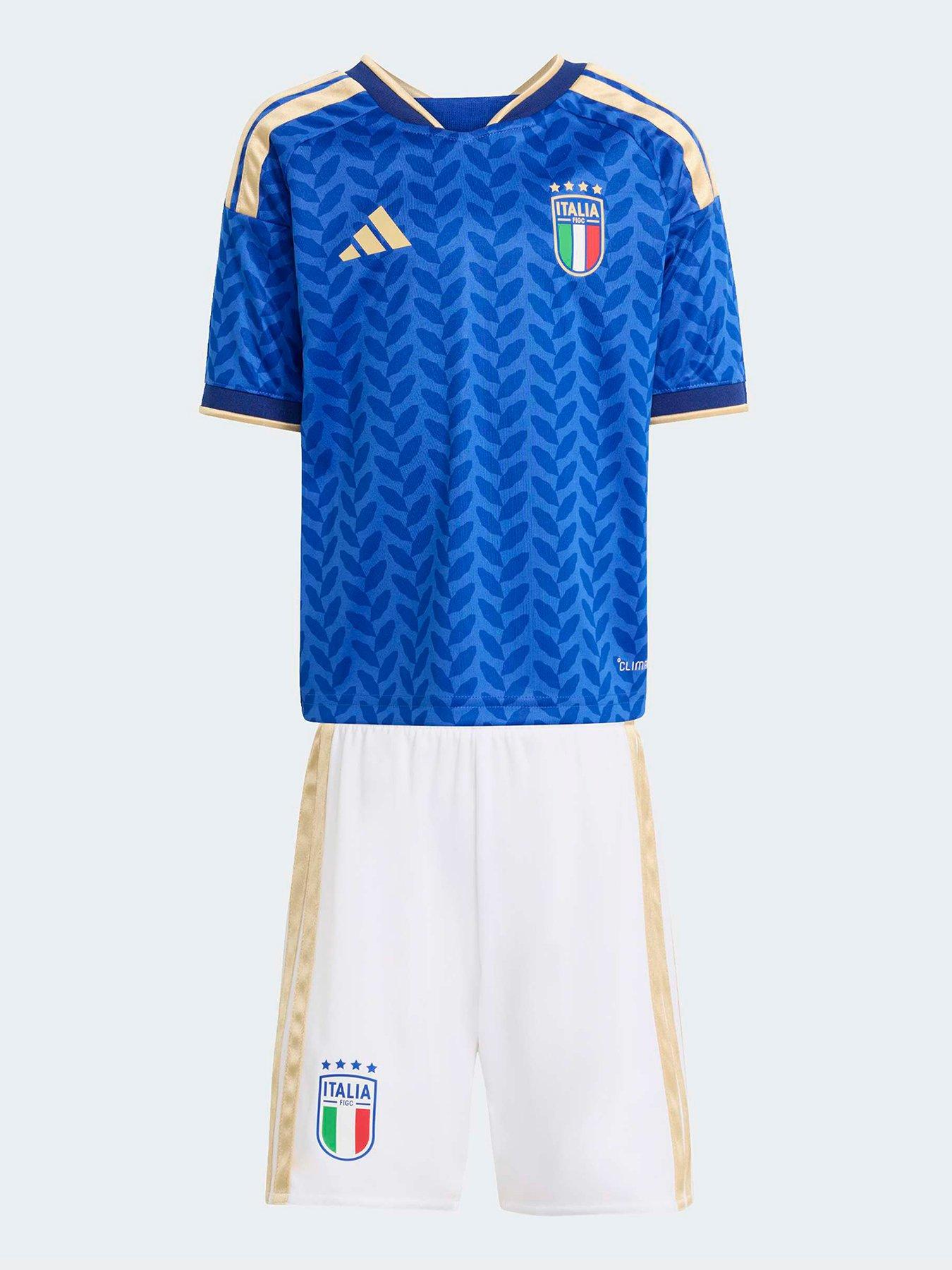  image of adidas-junior-italy-replica-26-home-mini-football-kit-blue