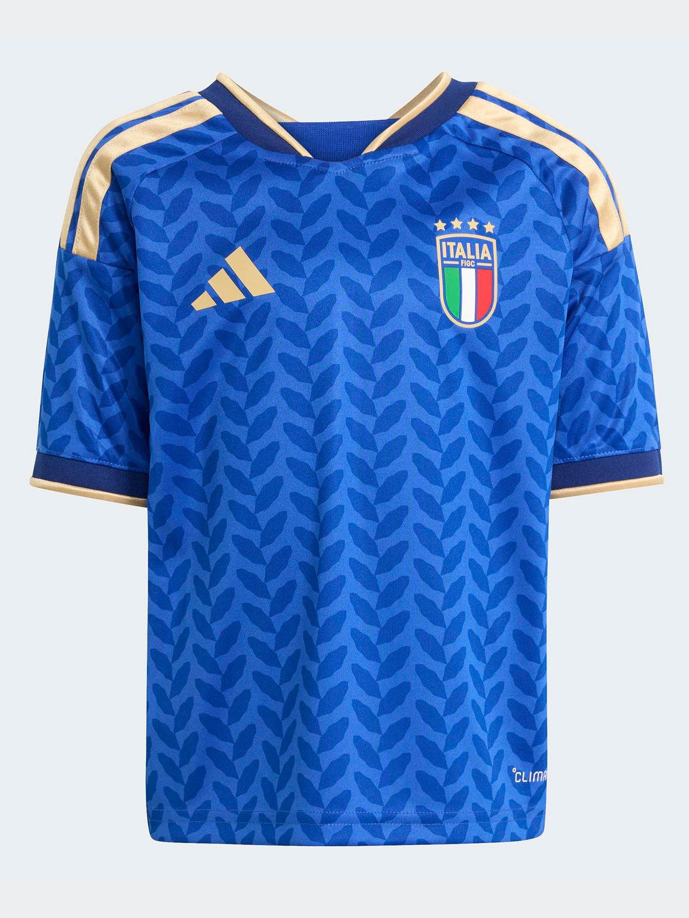  image of adidas-junior-italy-replica-26-home-mini-football-kit-blue