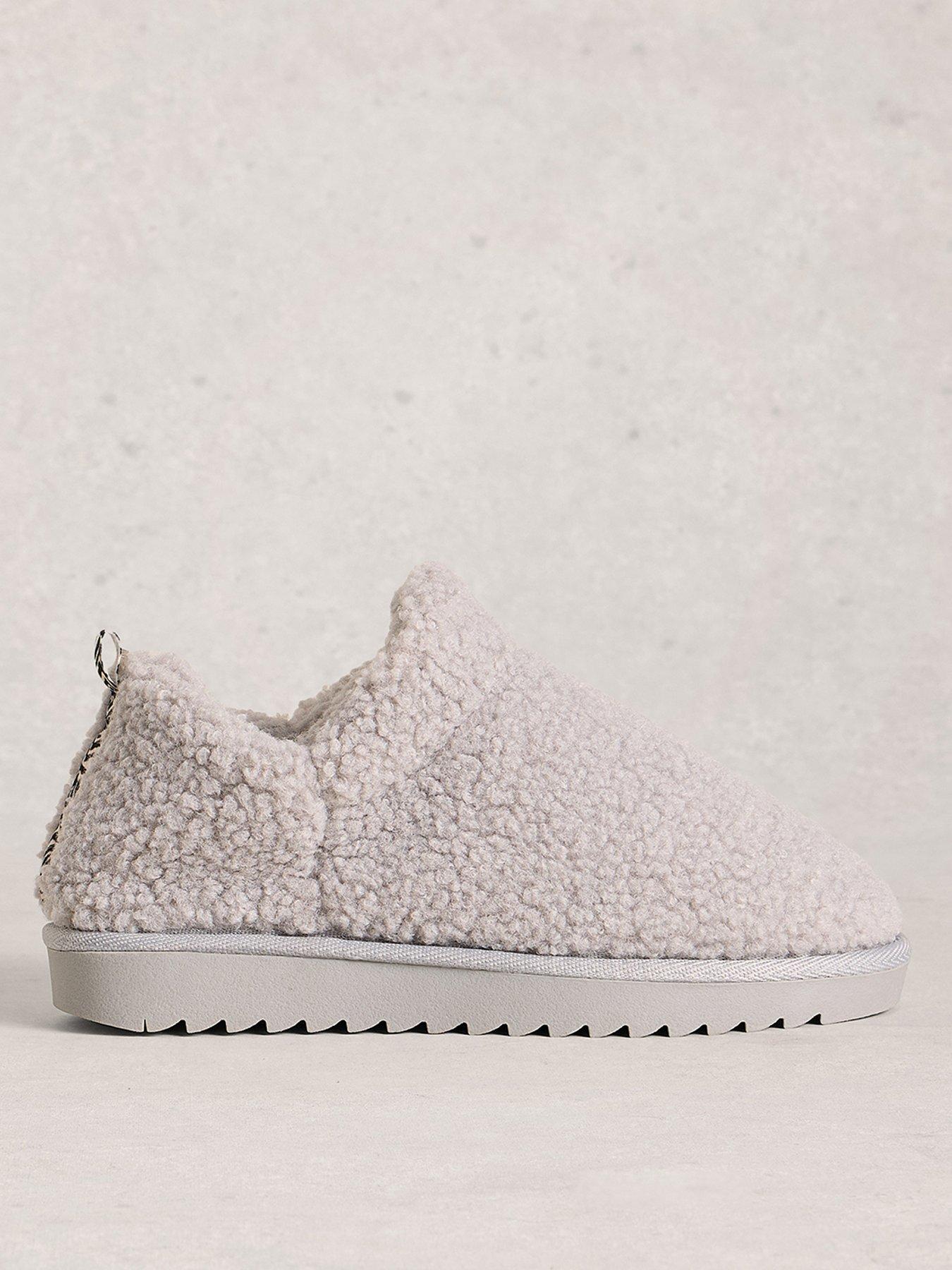 front image of white-stuff-borg-slipper-bootie-grey