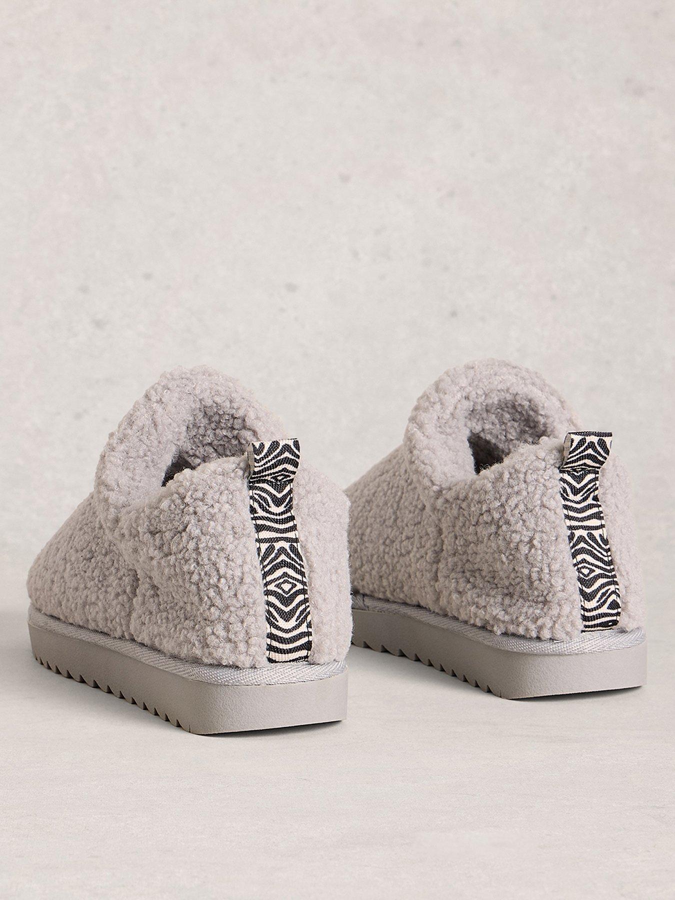  image of white-stuff-borg-slipper-bootie-grey