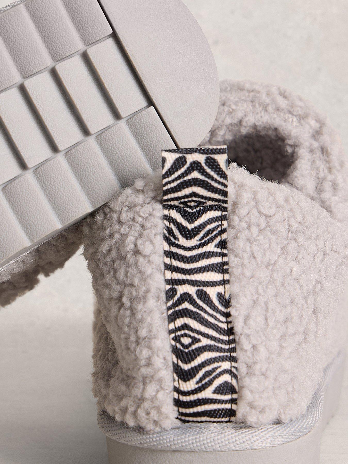  image of white-stuff-borg-slipper-bootie-grey