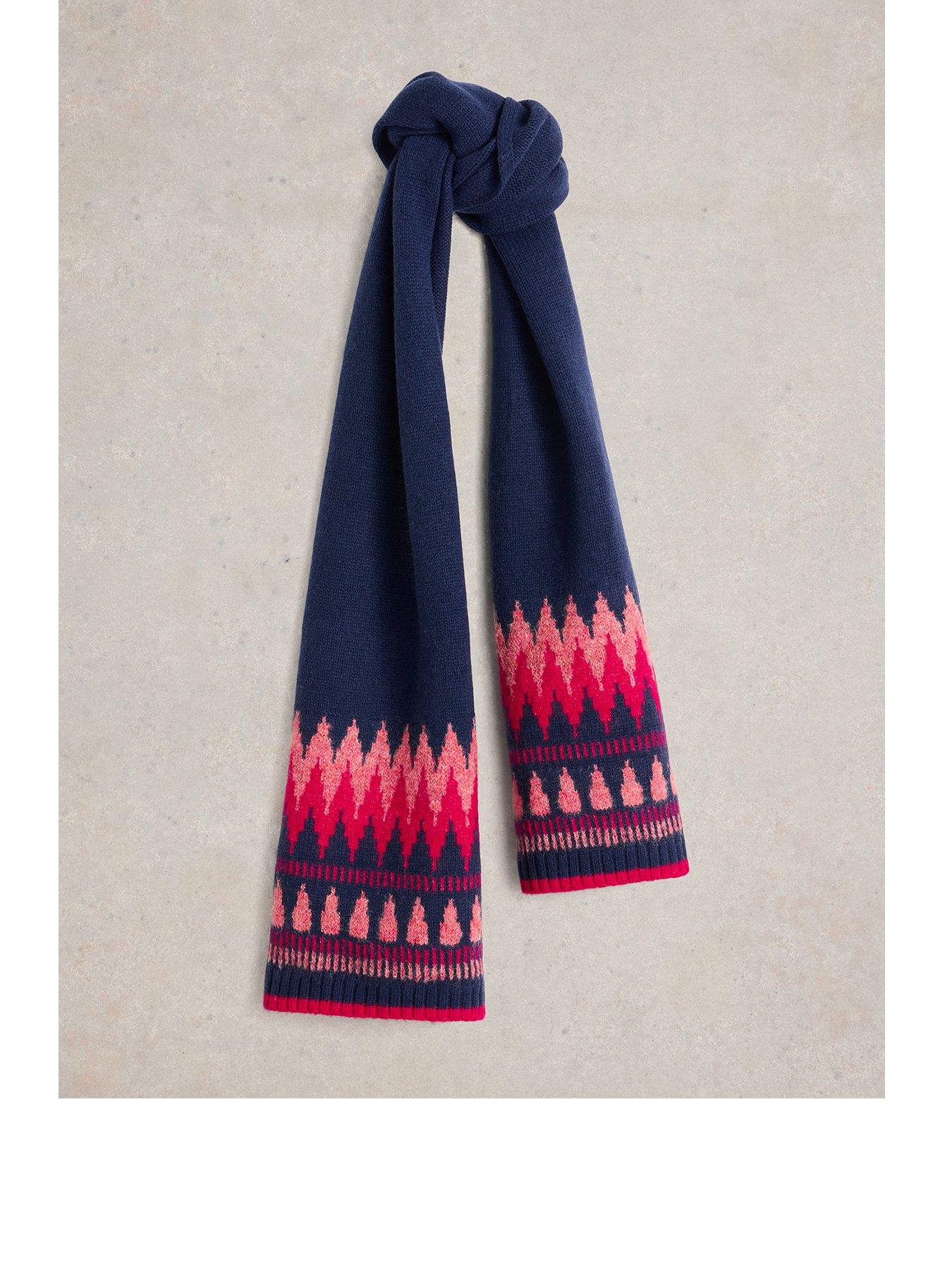 White Stuff Fairisle Knitted Scarf - Blue