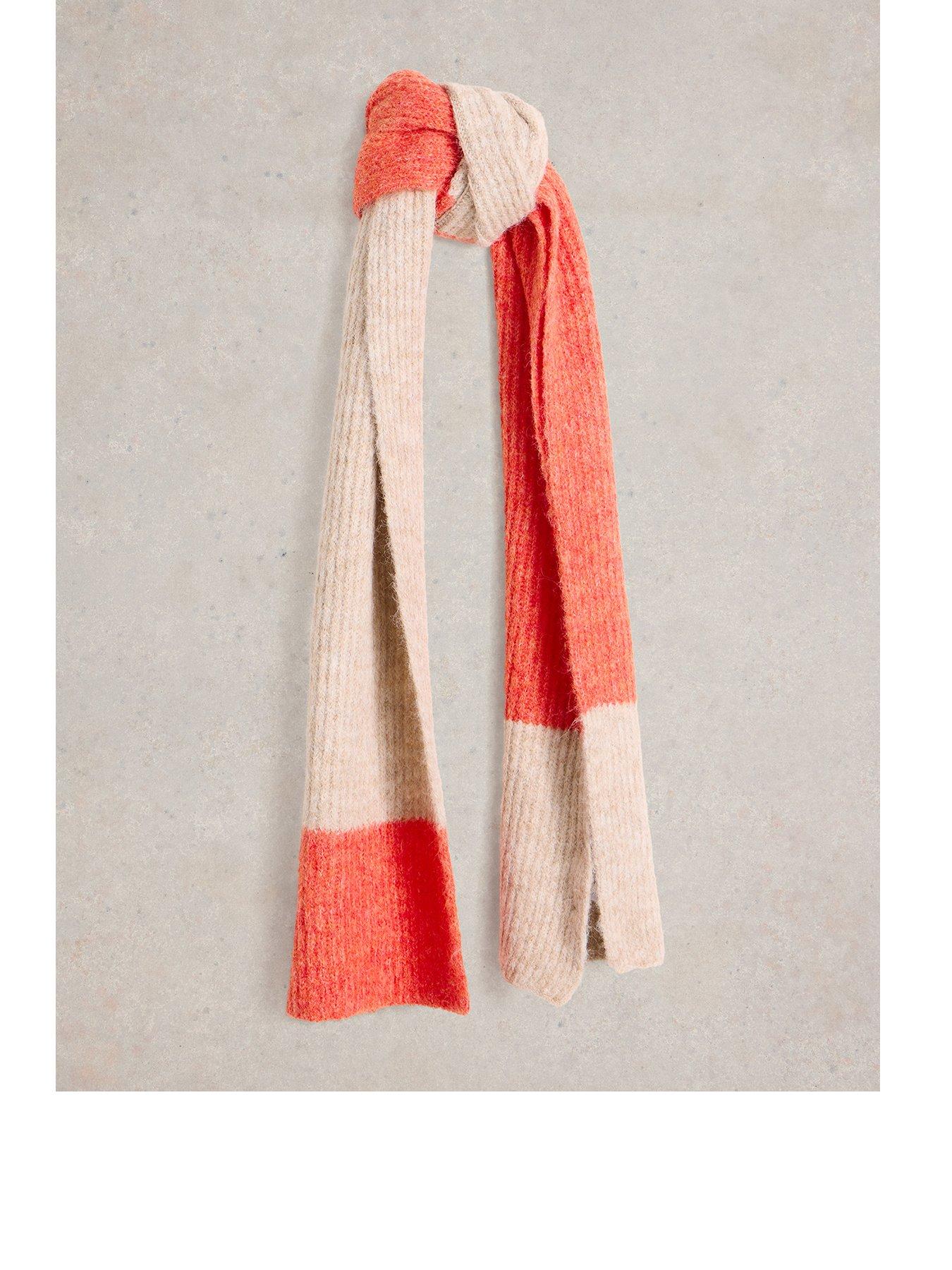 White Stuff Colourblock Knitted Scarf - Beige