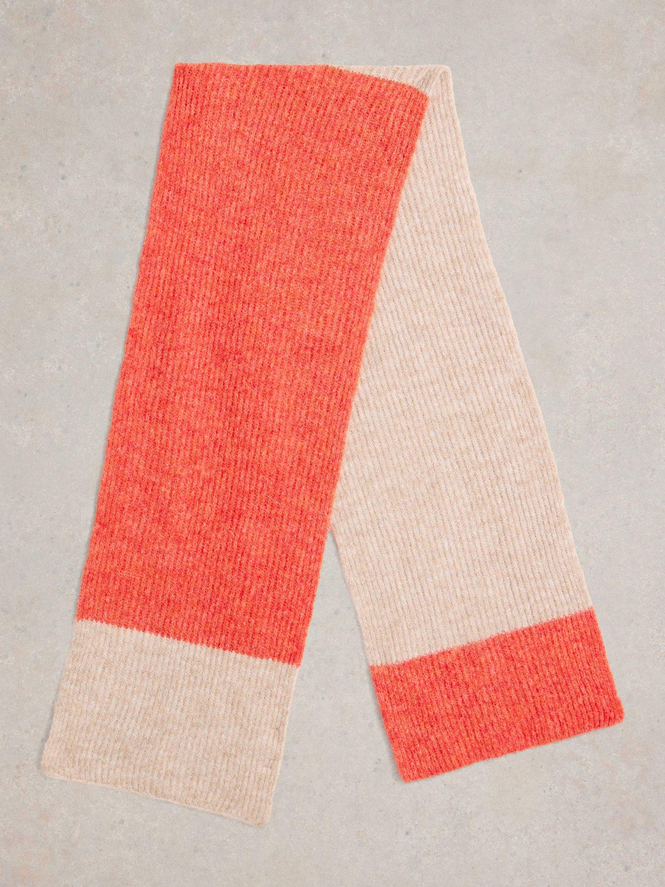 stillFront image of white-stuff-colourblock-knitted-scarf-beige