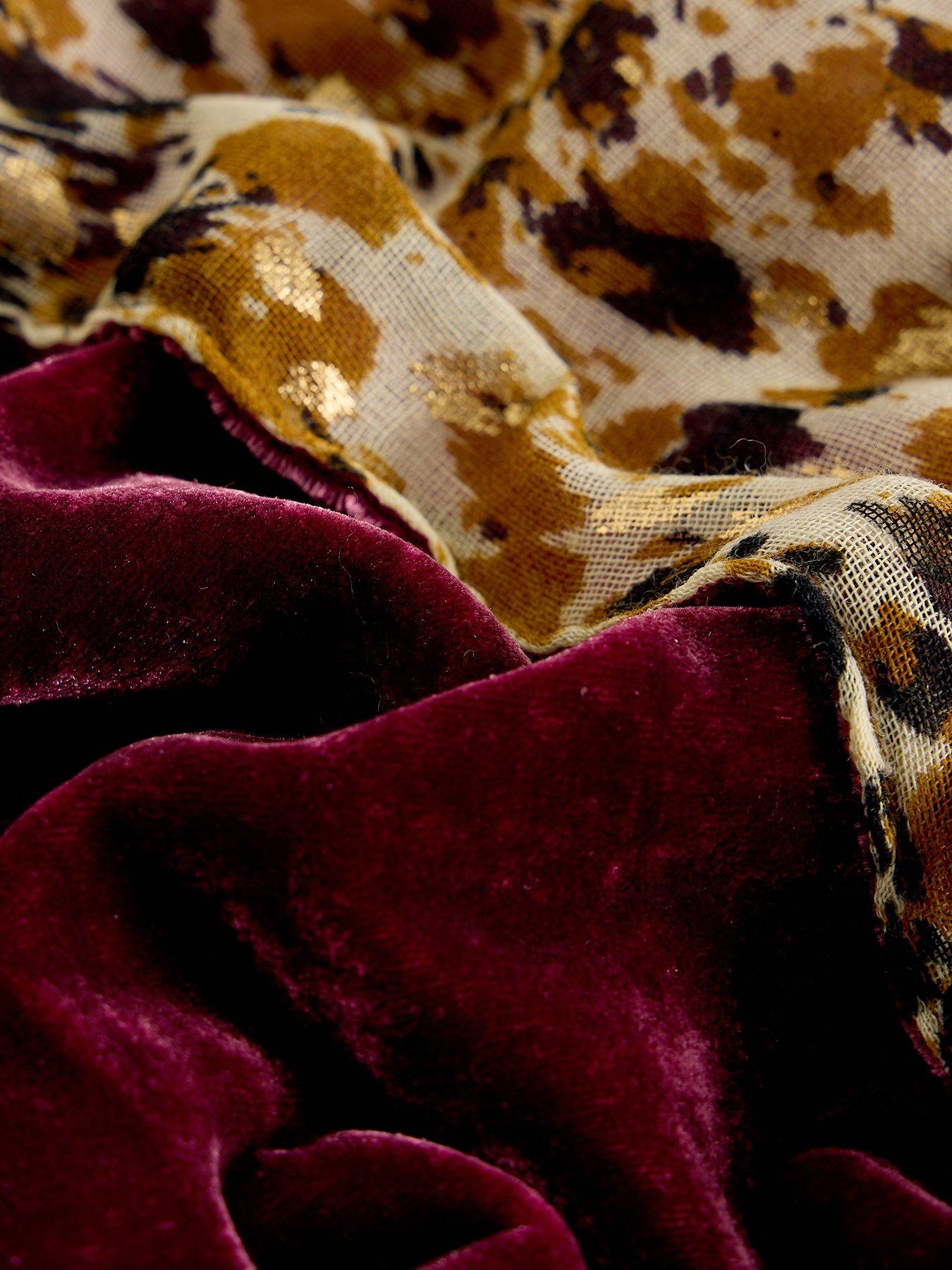  image of white-stuff-velvet-printed-scarf-purple