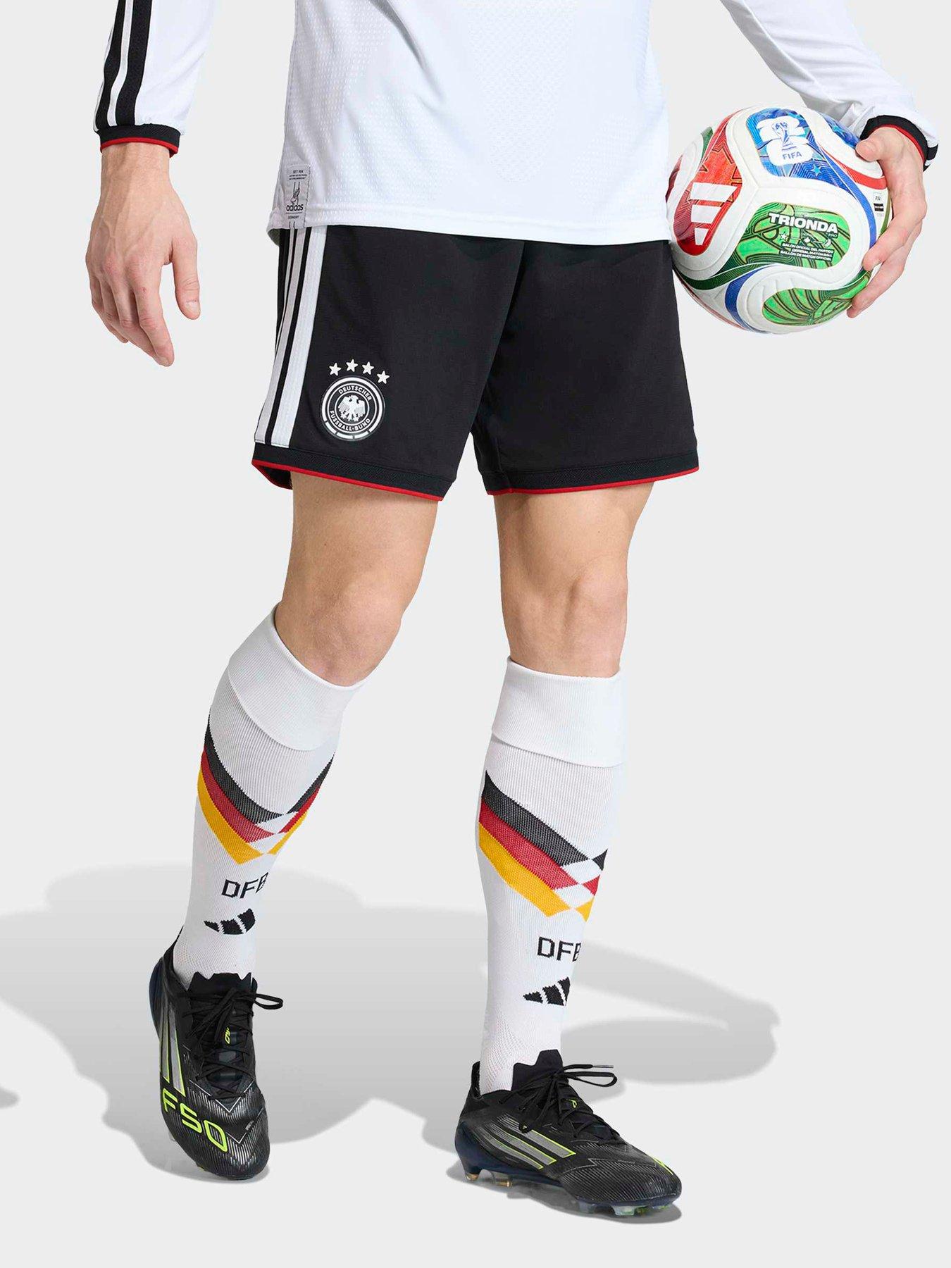 Image 2 of 5 of adidas Mens Germany Replica 26 Home Football Shorts - Black