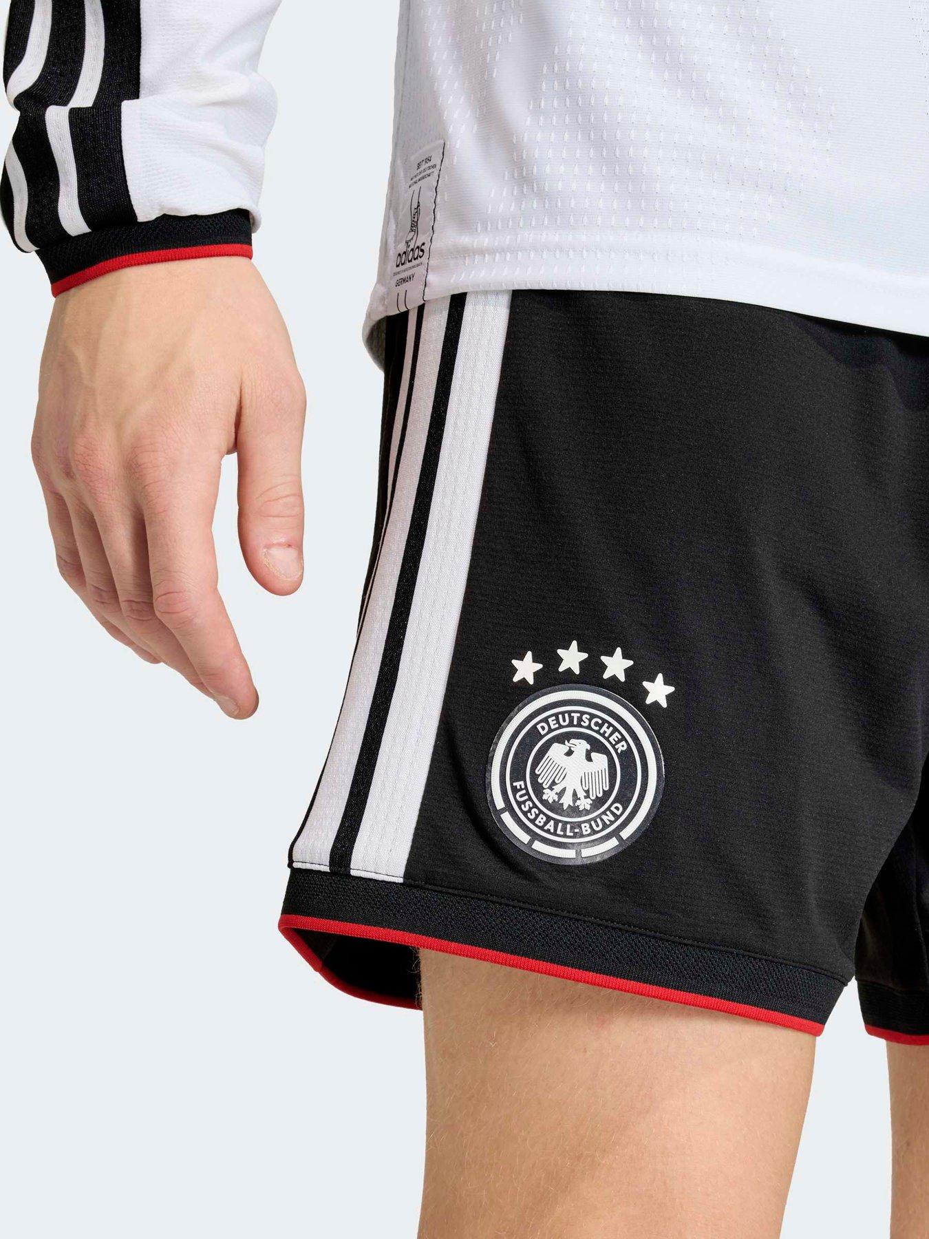 Image 4 of 5 of adidas Mens Germany Replica 26 Home Football Shorts - Black