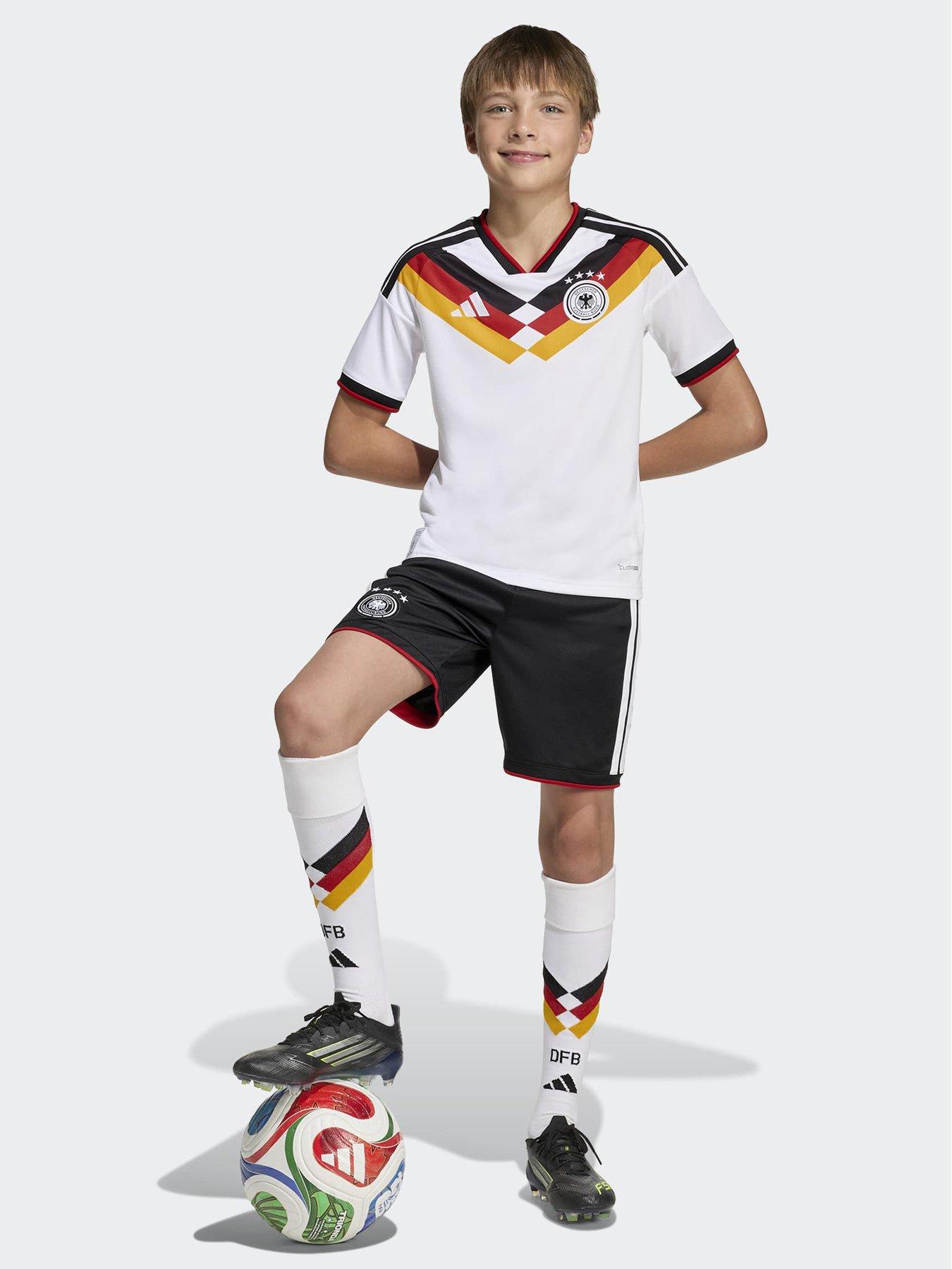 Image 3 of 6 of adidas Junior Germany Replica 26 Home Football Shirt - White