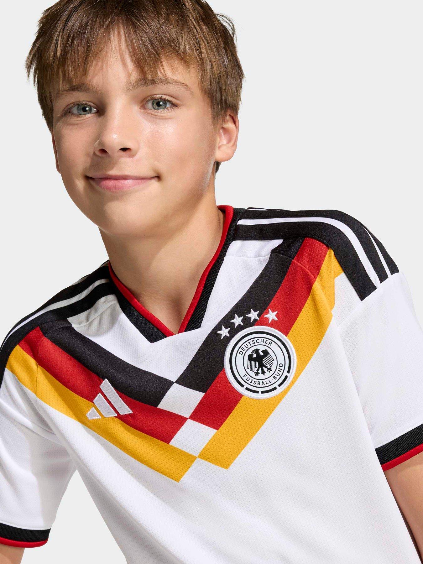 Image 4 of 6 of adidas Junior Germany Replica 26 Home Football Shirt - White