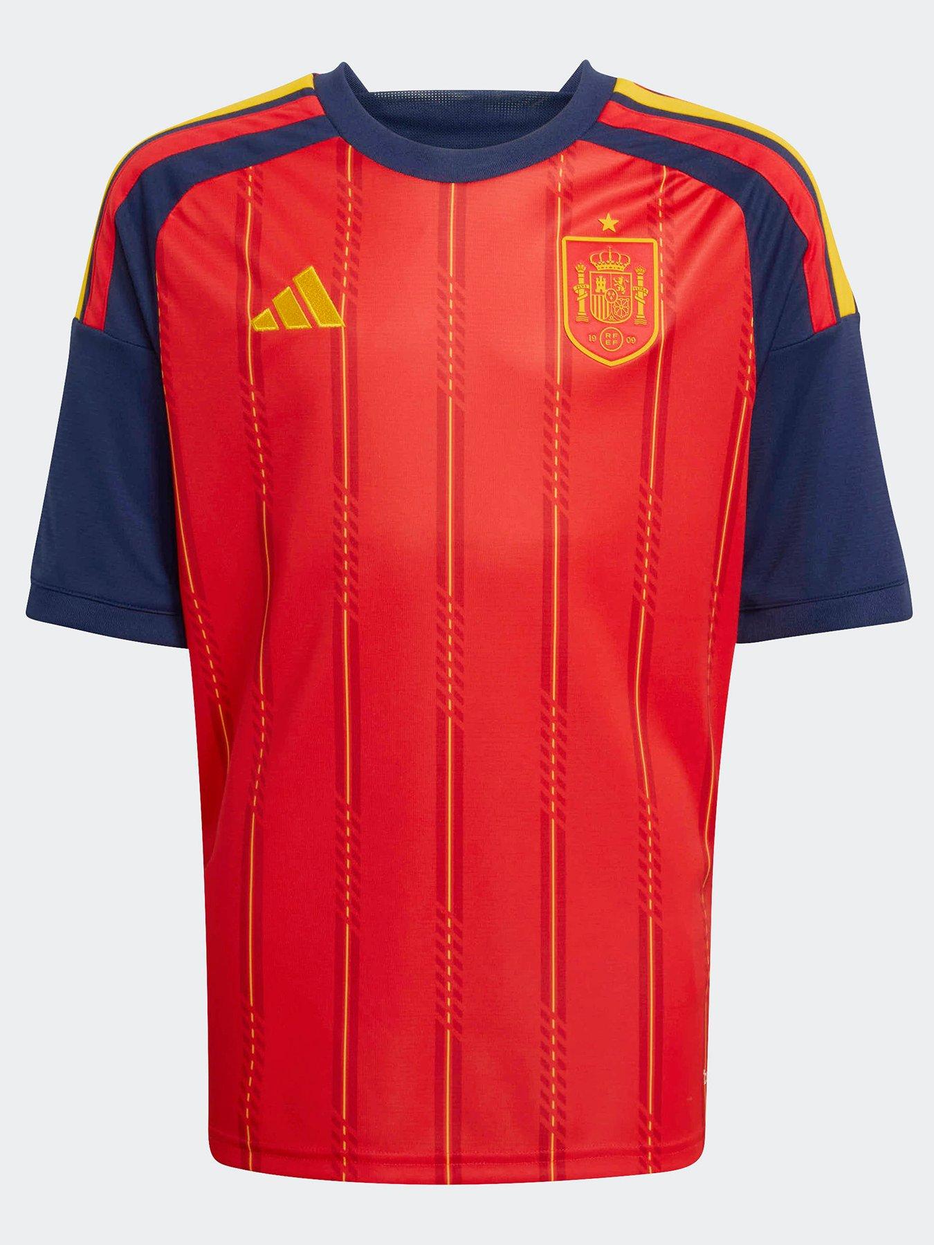 front image of adidas-junior-spain-replica-26-home-football-shirt-red