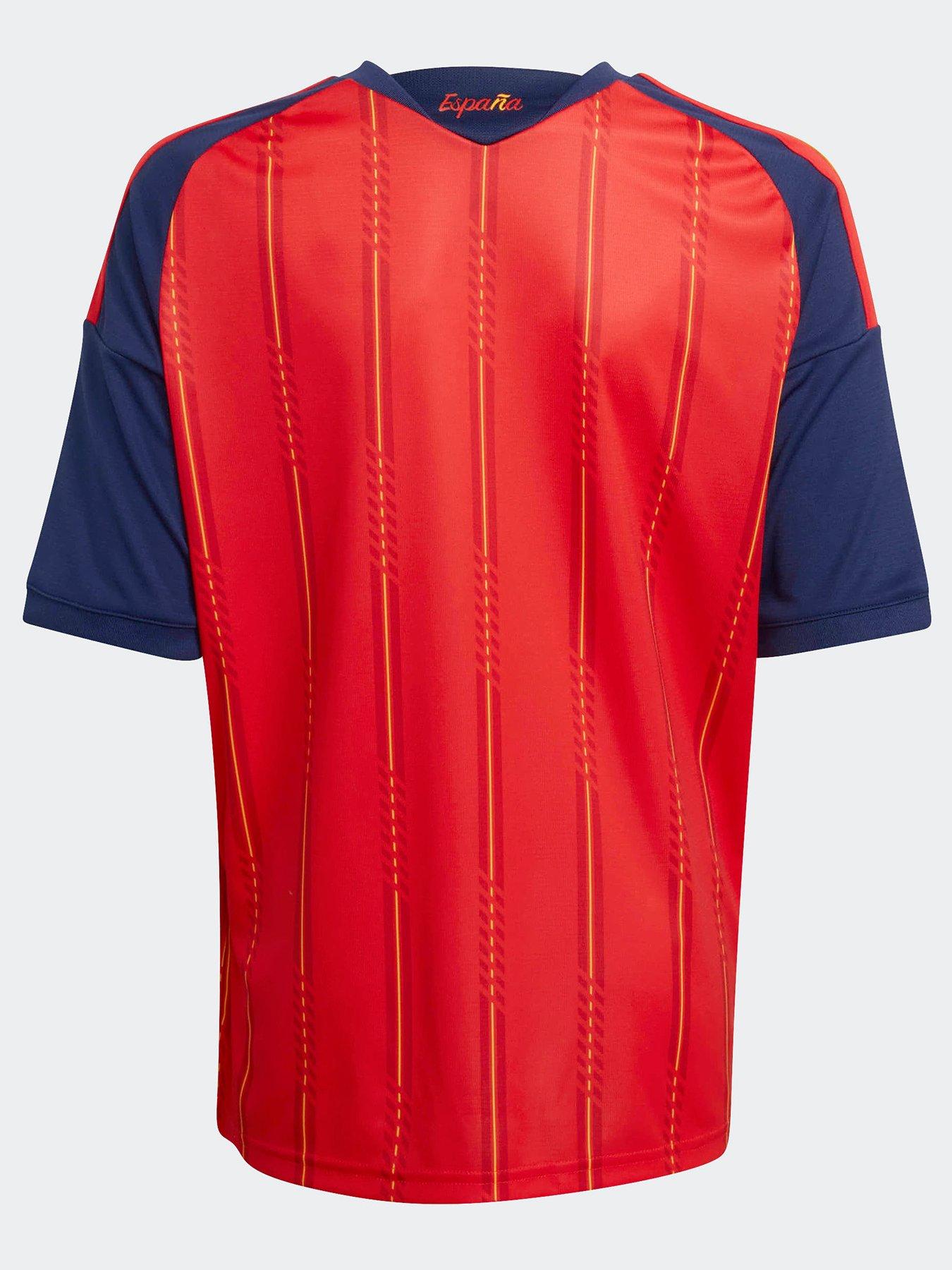 back image of adidas-junior-spain-replica-26-home-football-shirt-red