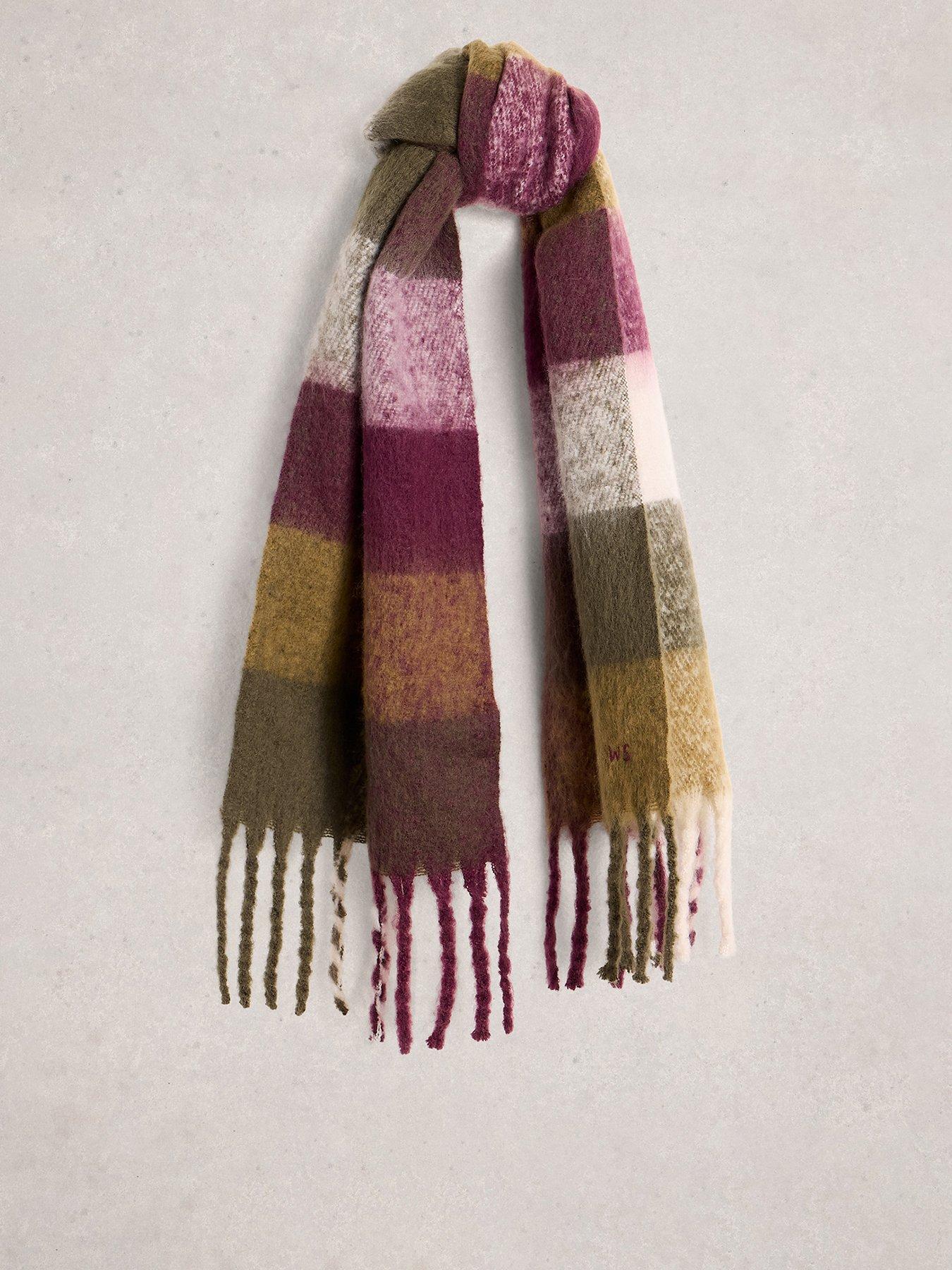 White Stuff Shelly Brushed Check Scarf - Purple