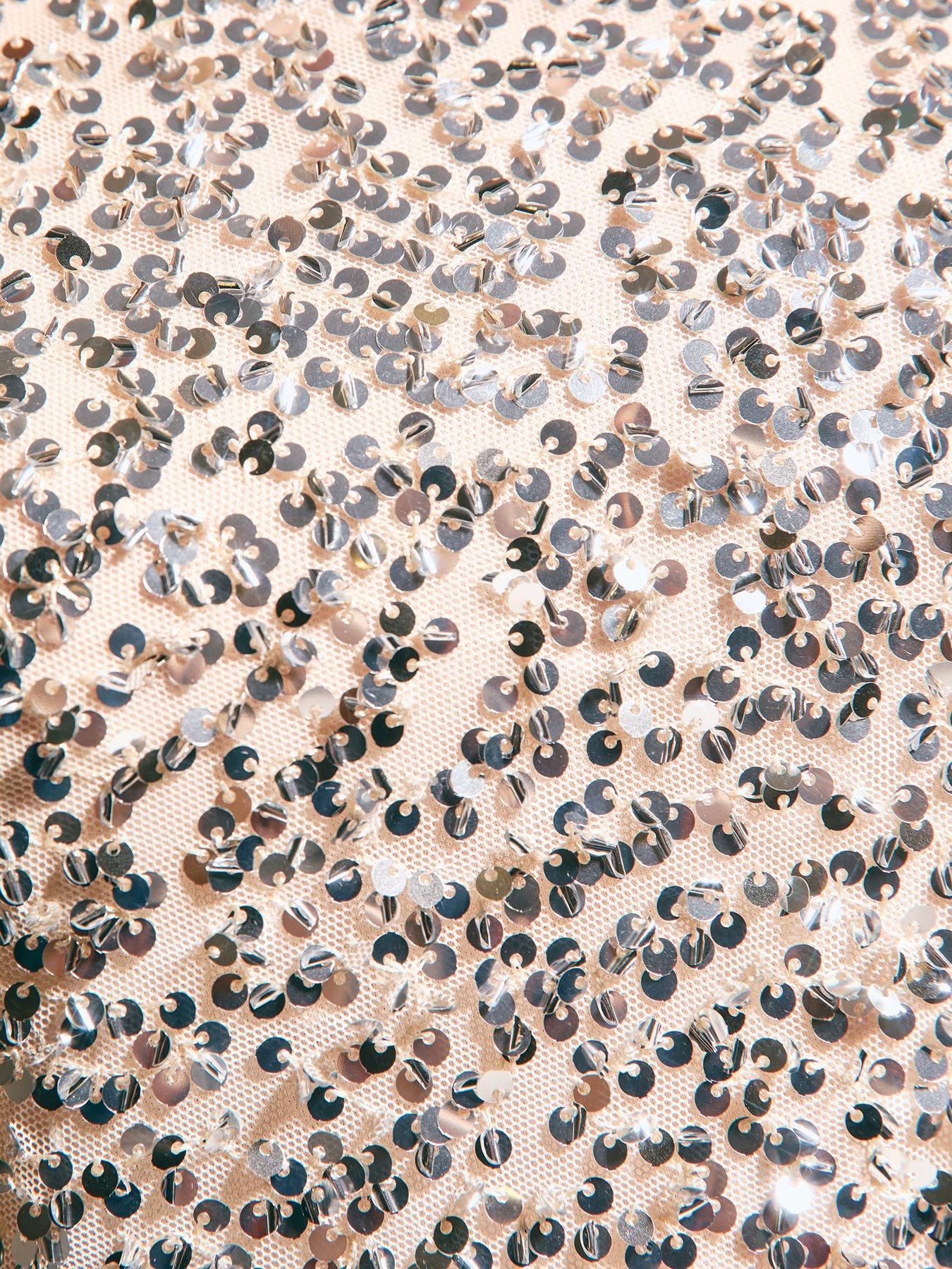  image of new-look-sequin-flared-trousers-gold