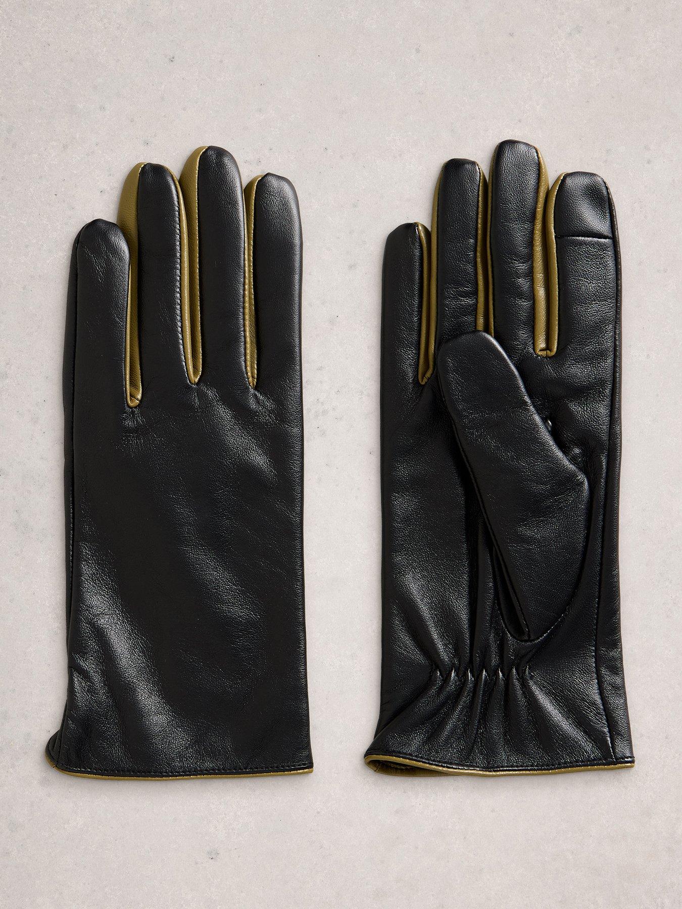  image of white-stuff-carrie-leather-glove-black