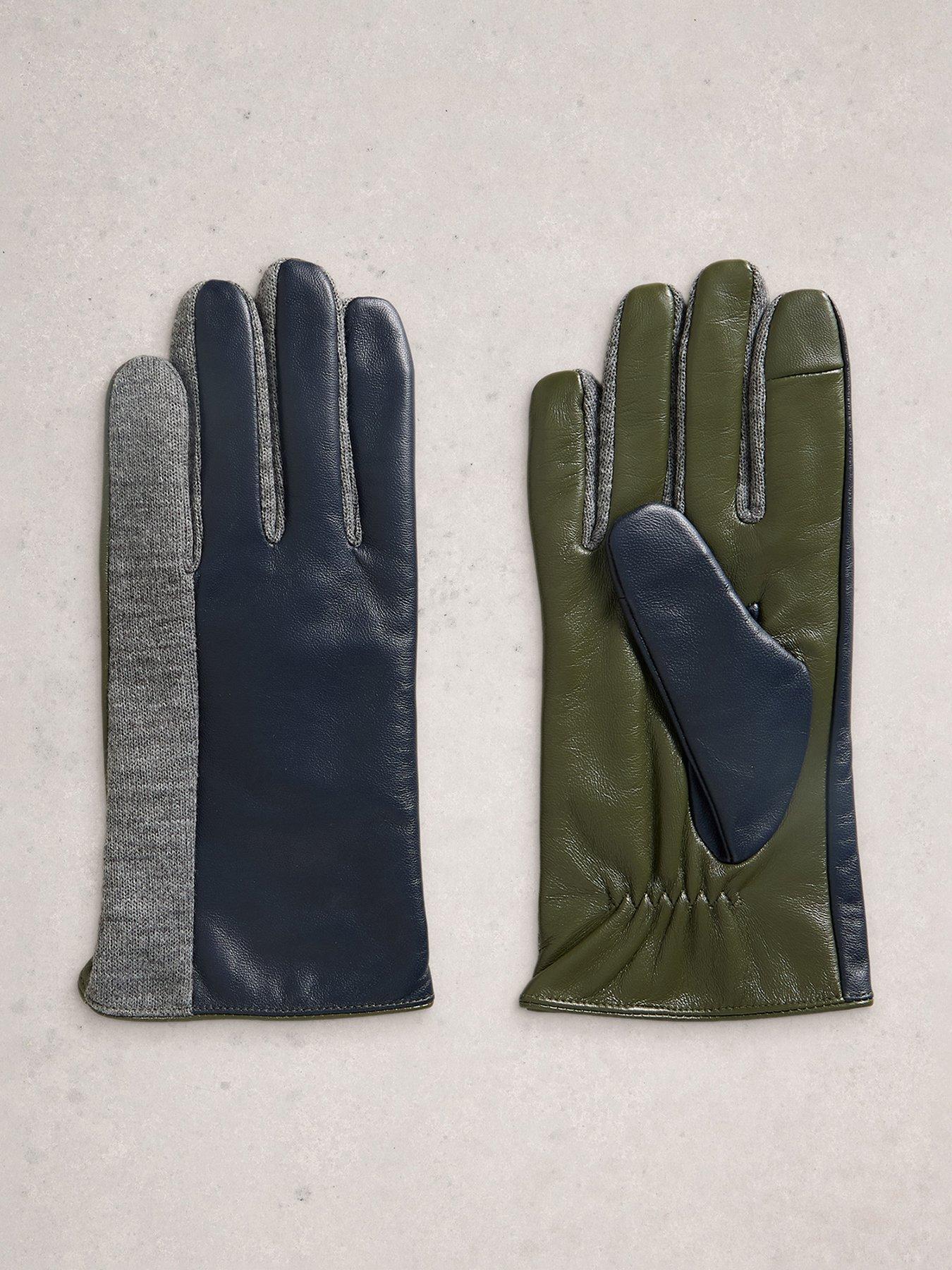 White Stuff Layla Leather Glove - Blue