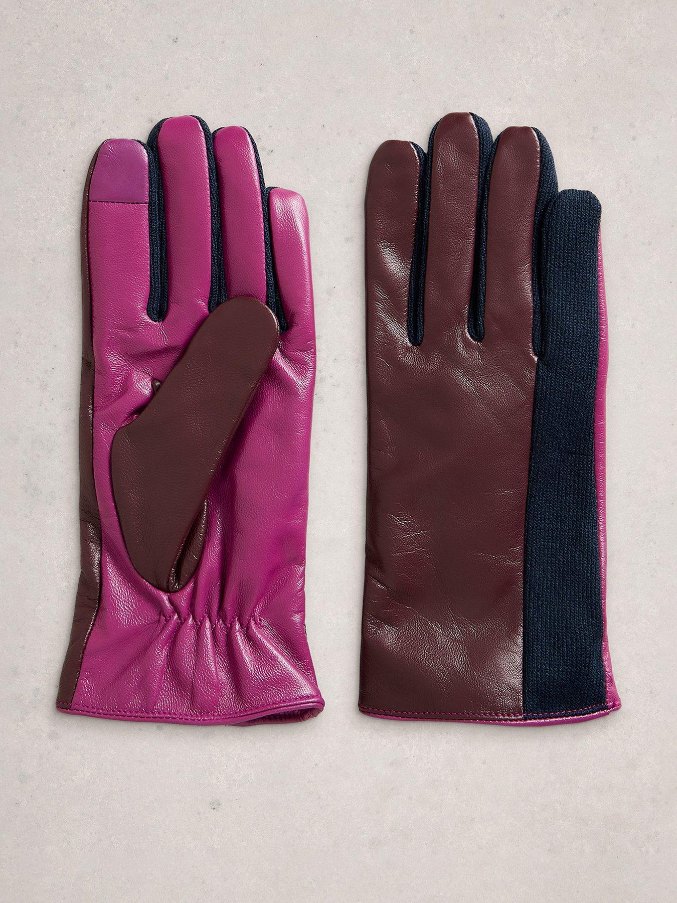 White Stuff Layla Leather Glove - Purple
