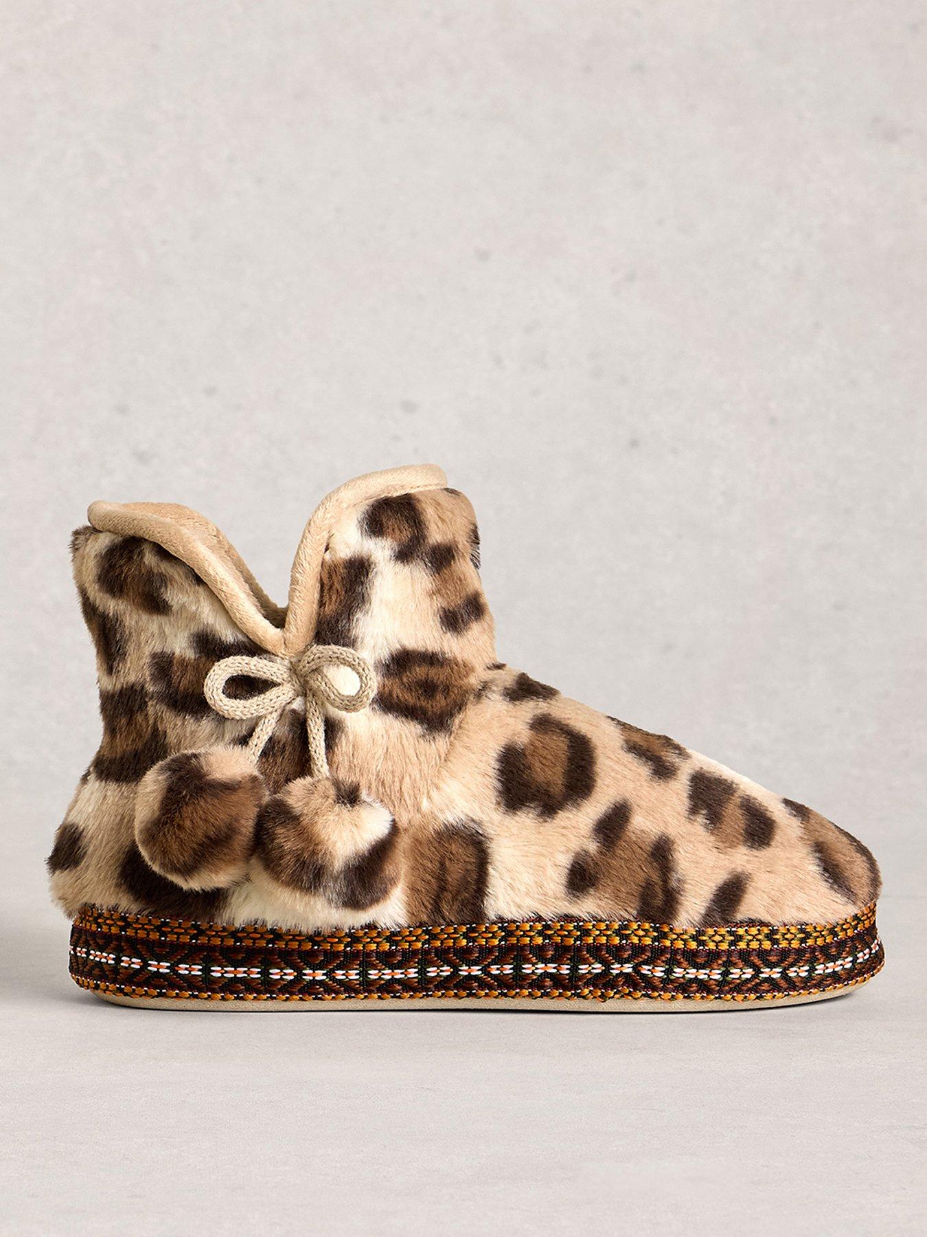 front image of white-stuff-faux-fur-bootie-slipper-multi