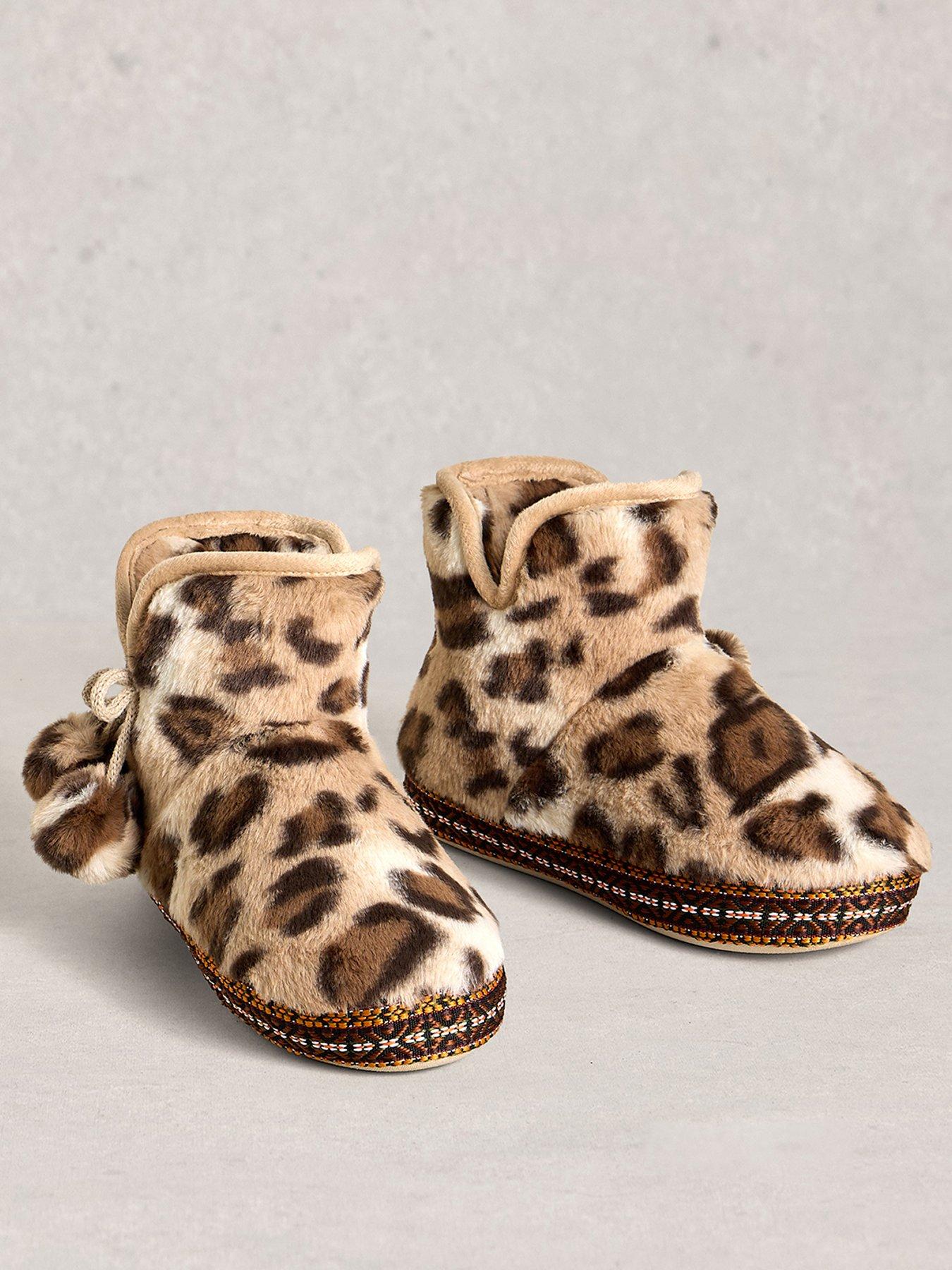 stillFront image of white-stuff-faux-fur-bootie-slipper-multi