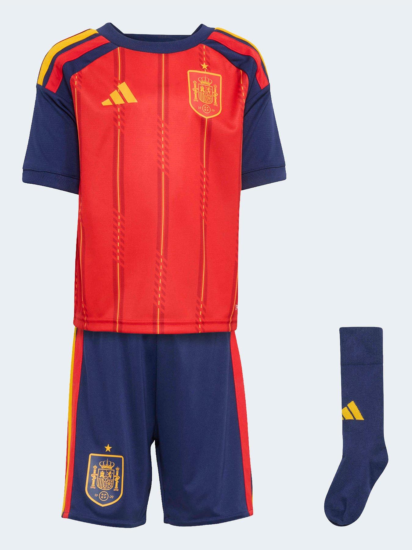  image of adidas-junior-spain-replica-26-home-mini-football-kit-red