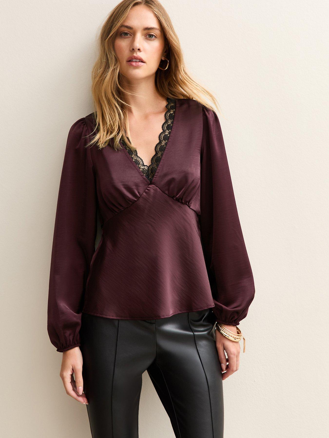 new-look-satin-lace-trim-blouse-burgundy