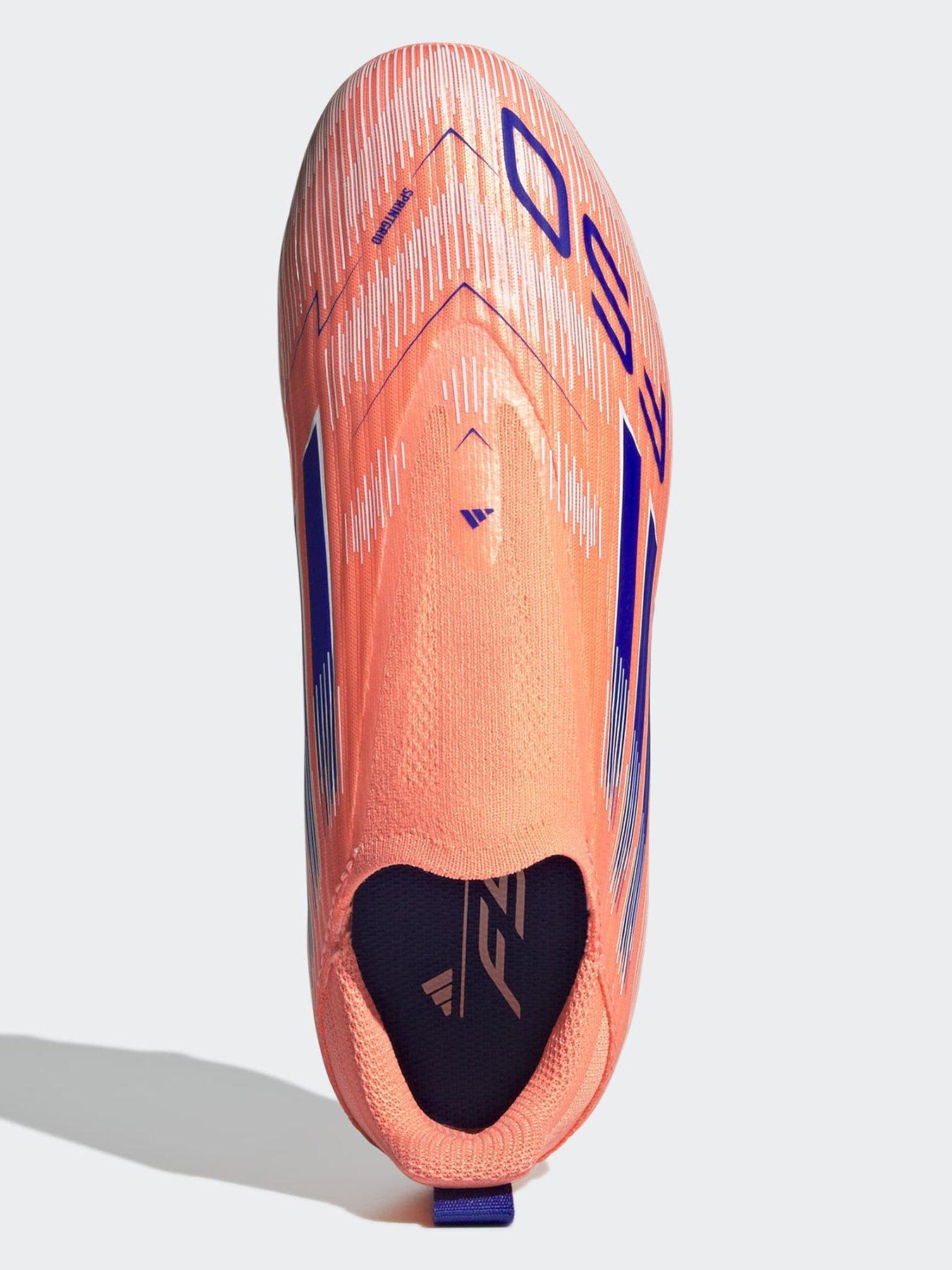  image of adidas-junior-f50-league-laceless-firm-ground-football-boot-orange